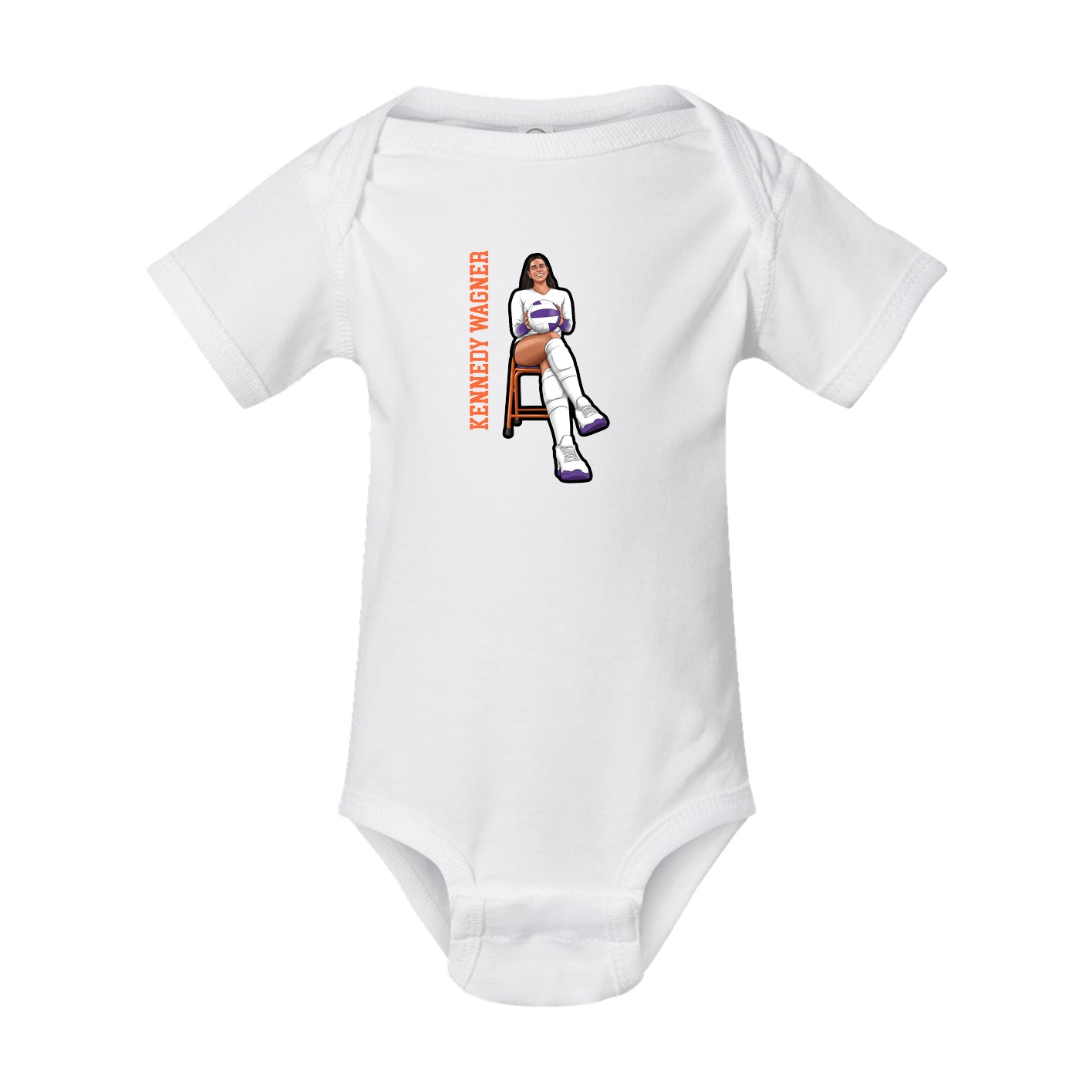 Baby Onesie — Name Vertical in White