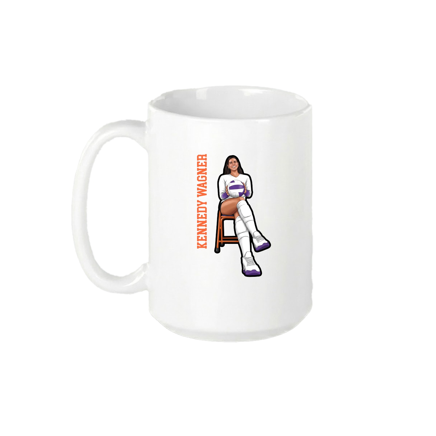 15oz Coffee Mug — Name Vertical in White