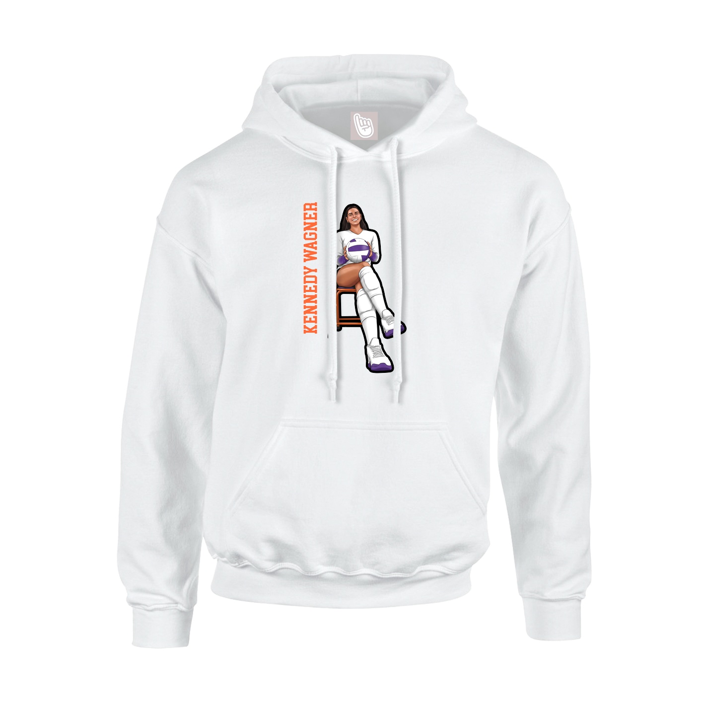 Hoodie — Name Vertical in White