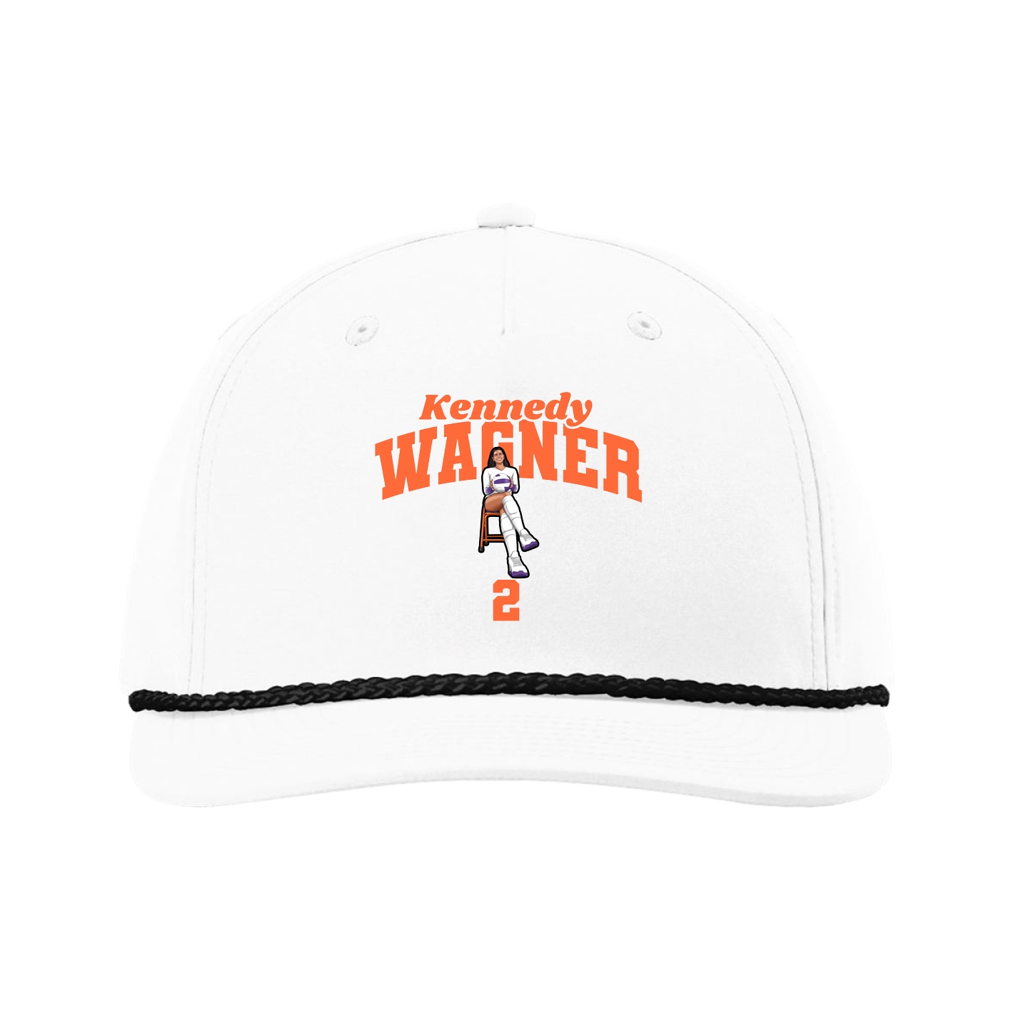 Five-Panel Classic Rope Cap — Signature Arch in White