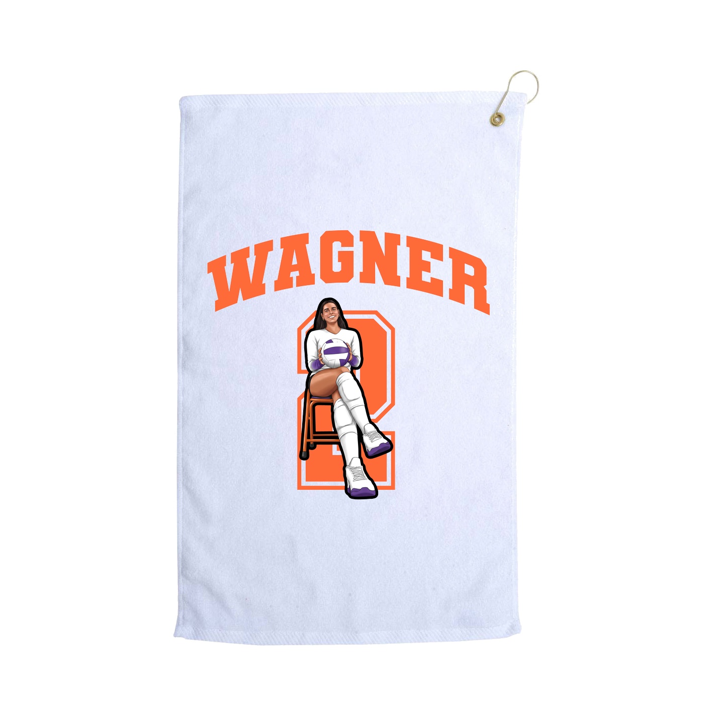 Golf Towel — Number in White