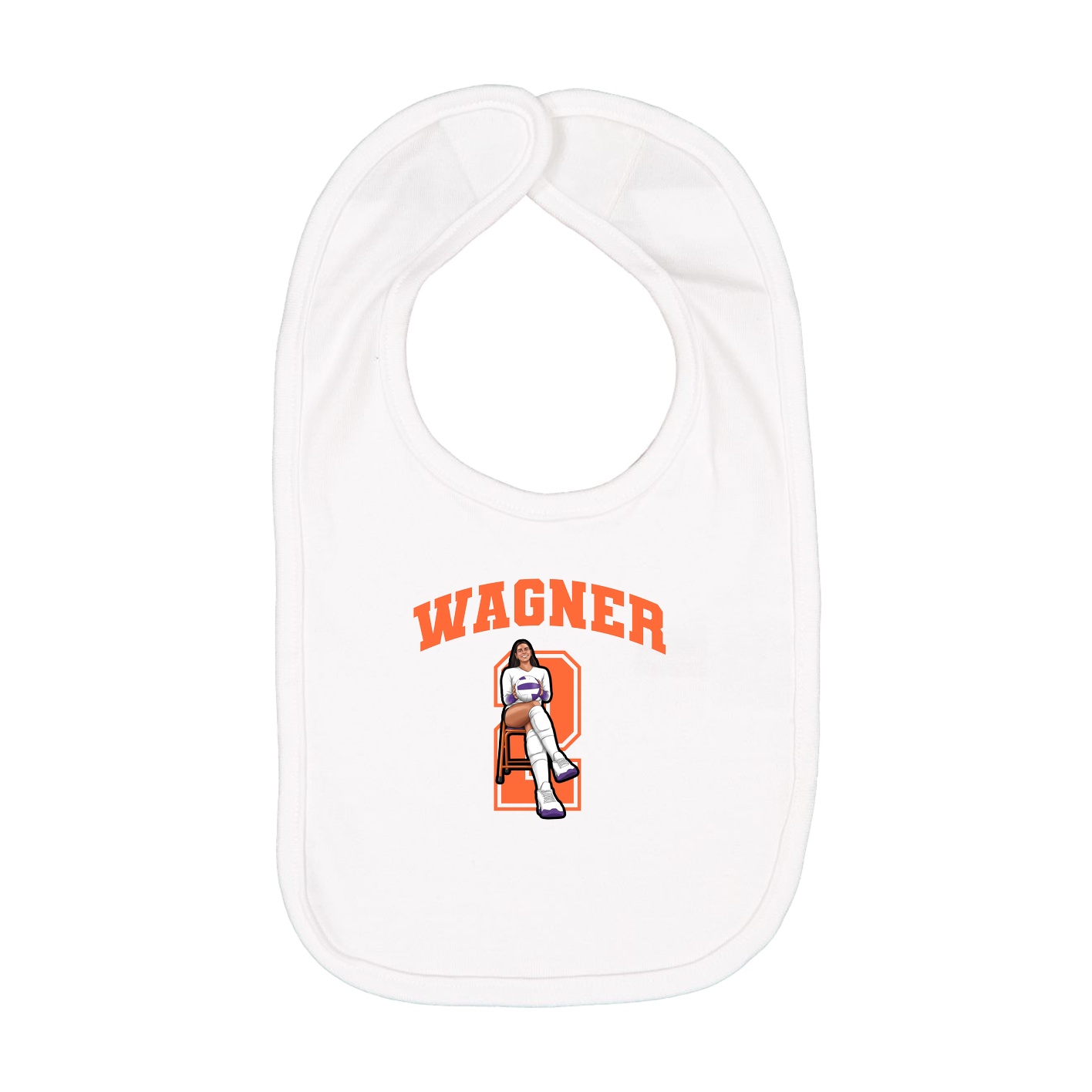 Infant Bib — Number in White
