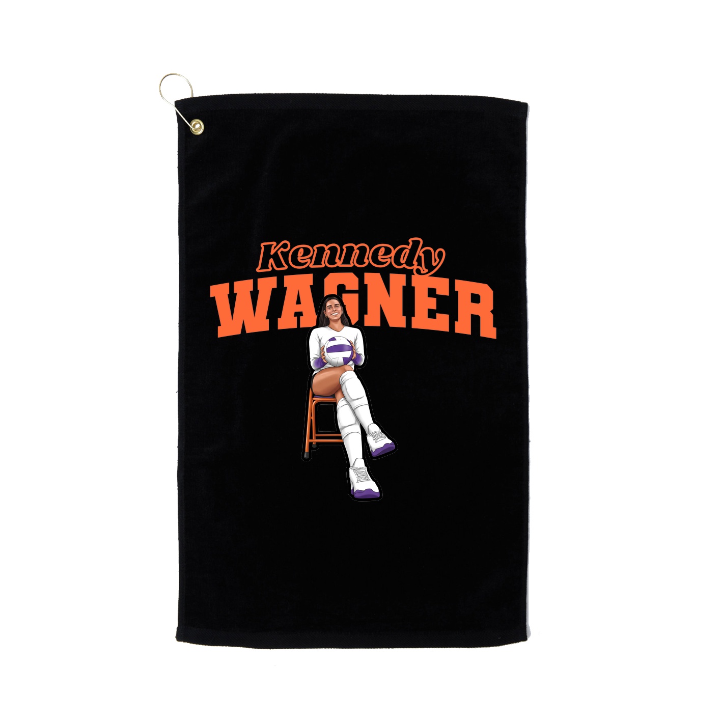 Golf Towel — Name Arch in Black