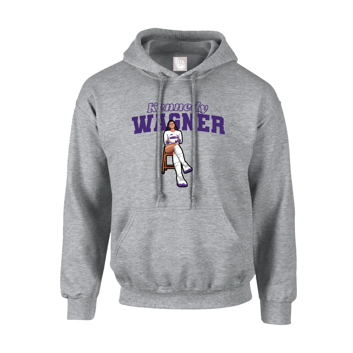Hoodie — Name Arch in Grey