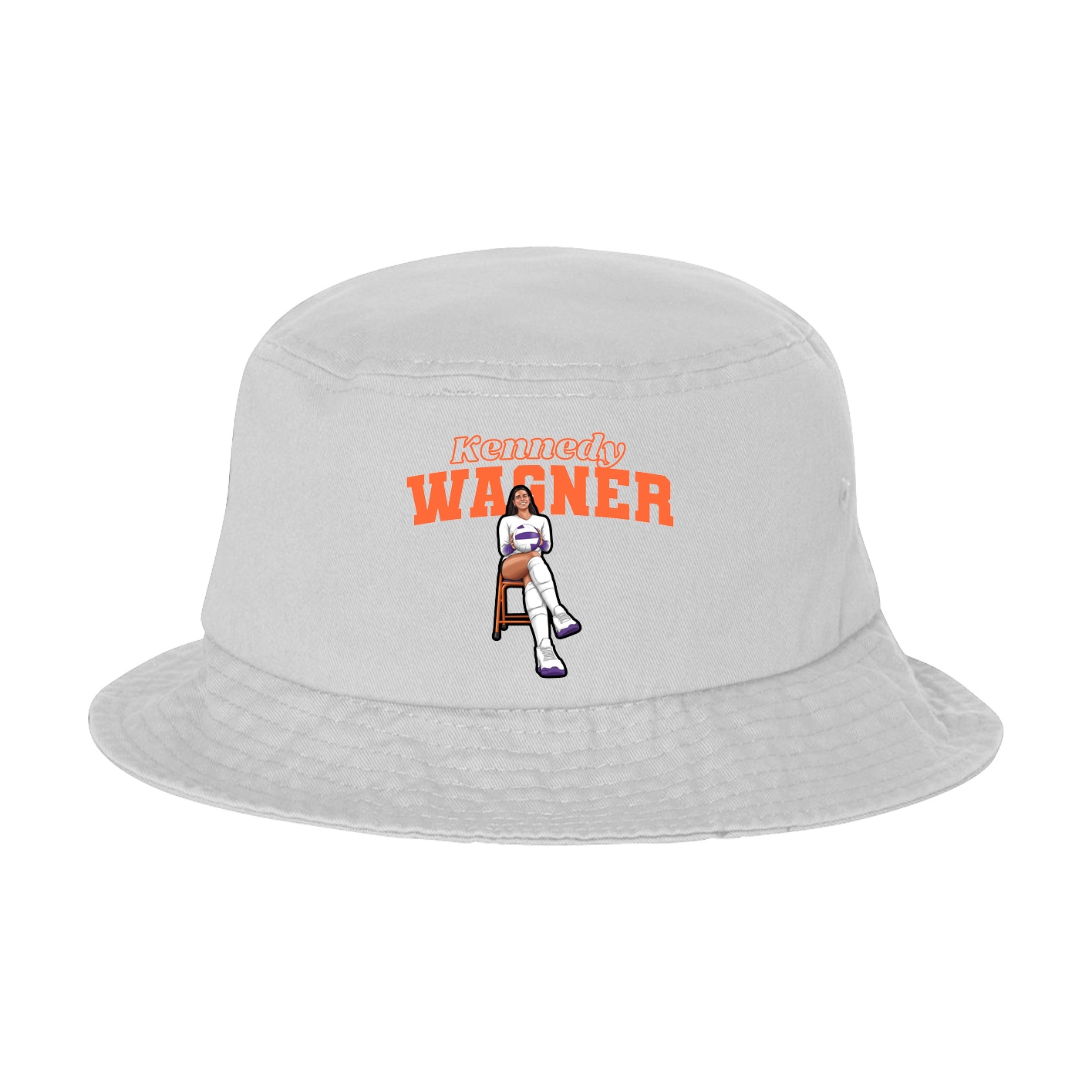 Bucket Cap — Name Arch in White