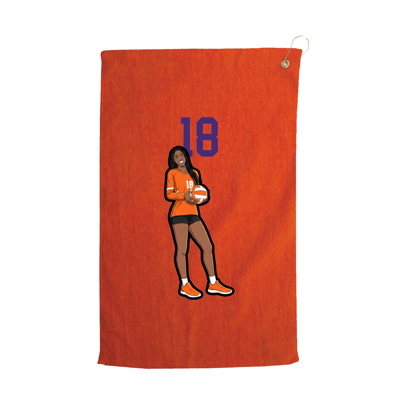 Golf Towel — Number Top in Orange