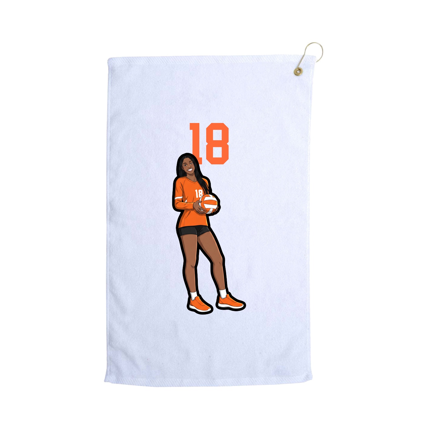Golf Towel — Number Top in White
