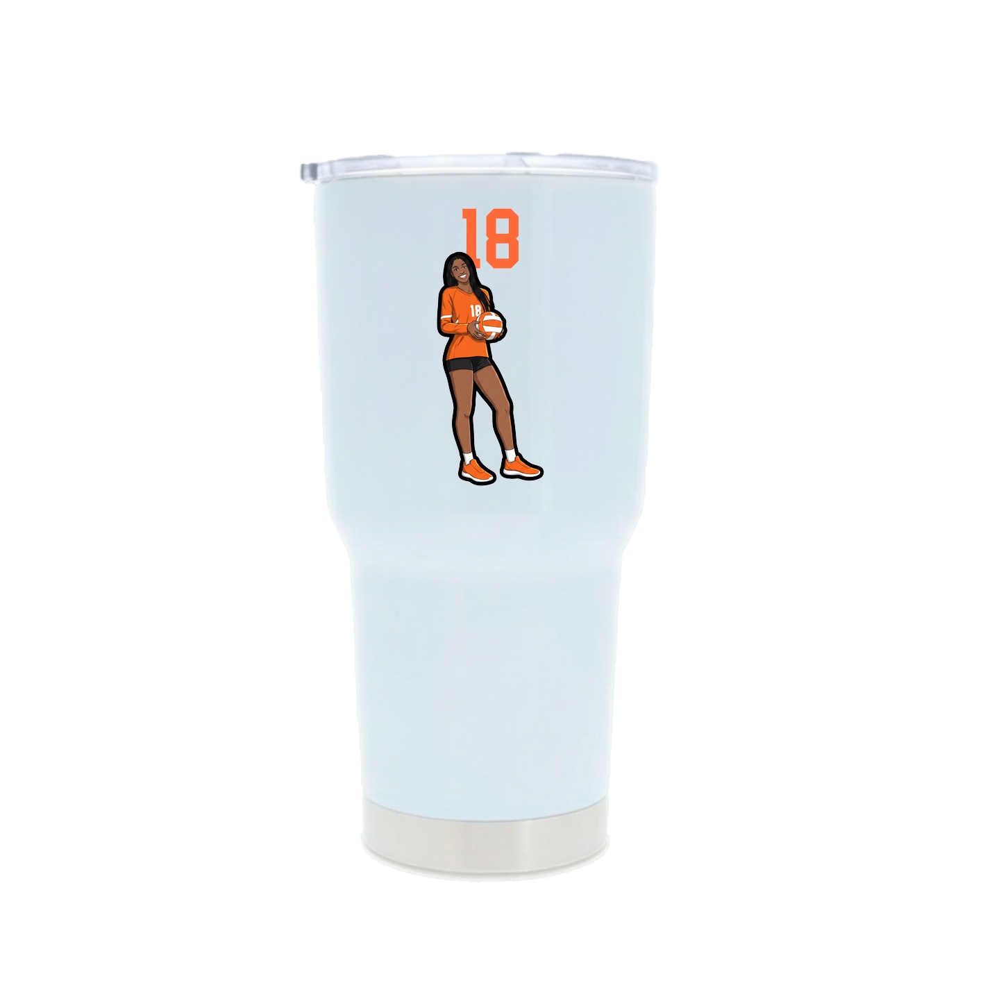 30oz Stainless Steel Tumbler — Number Top in White