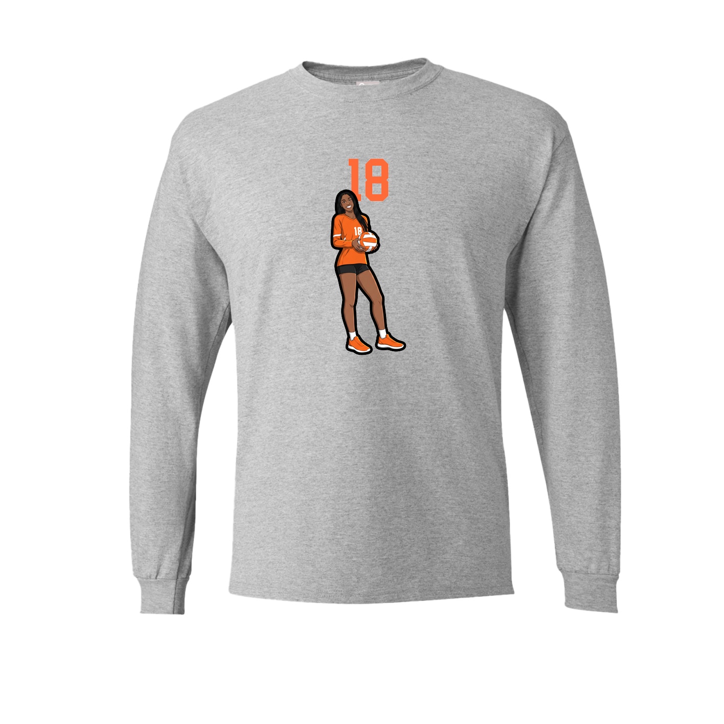 Long Sleeve Tee — Number Top in Grey
