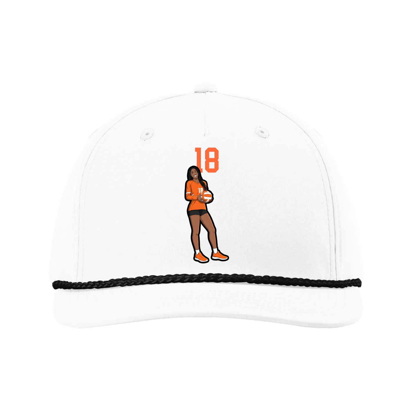 Five-Panel Classic Rope Cap — Number Top in White