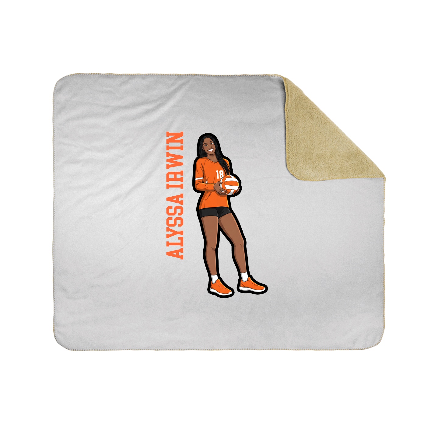 Throw Blanket — Name Vertical in White