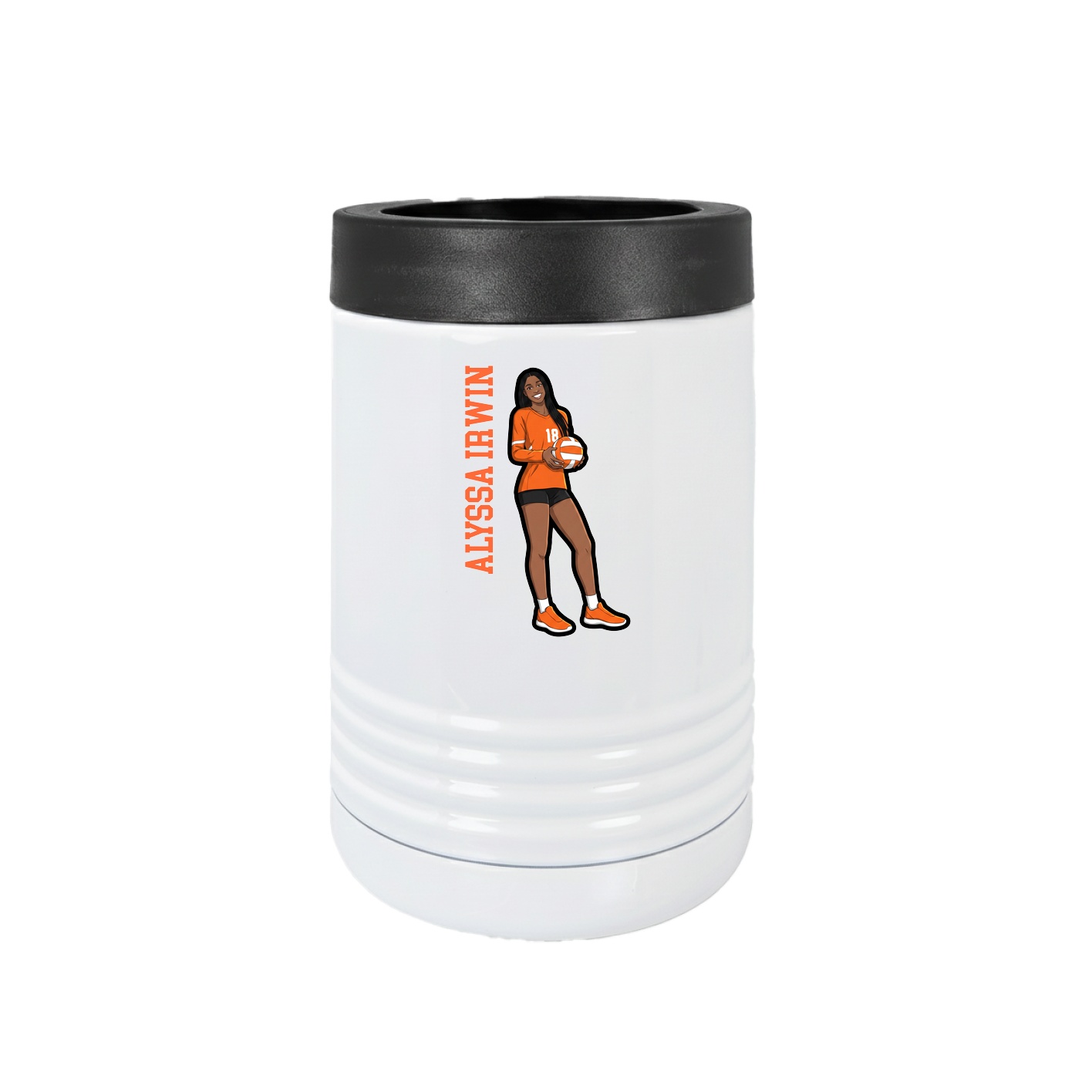 Beverage Holder — Name Vertical in White