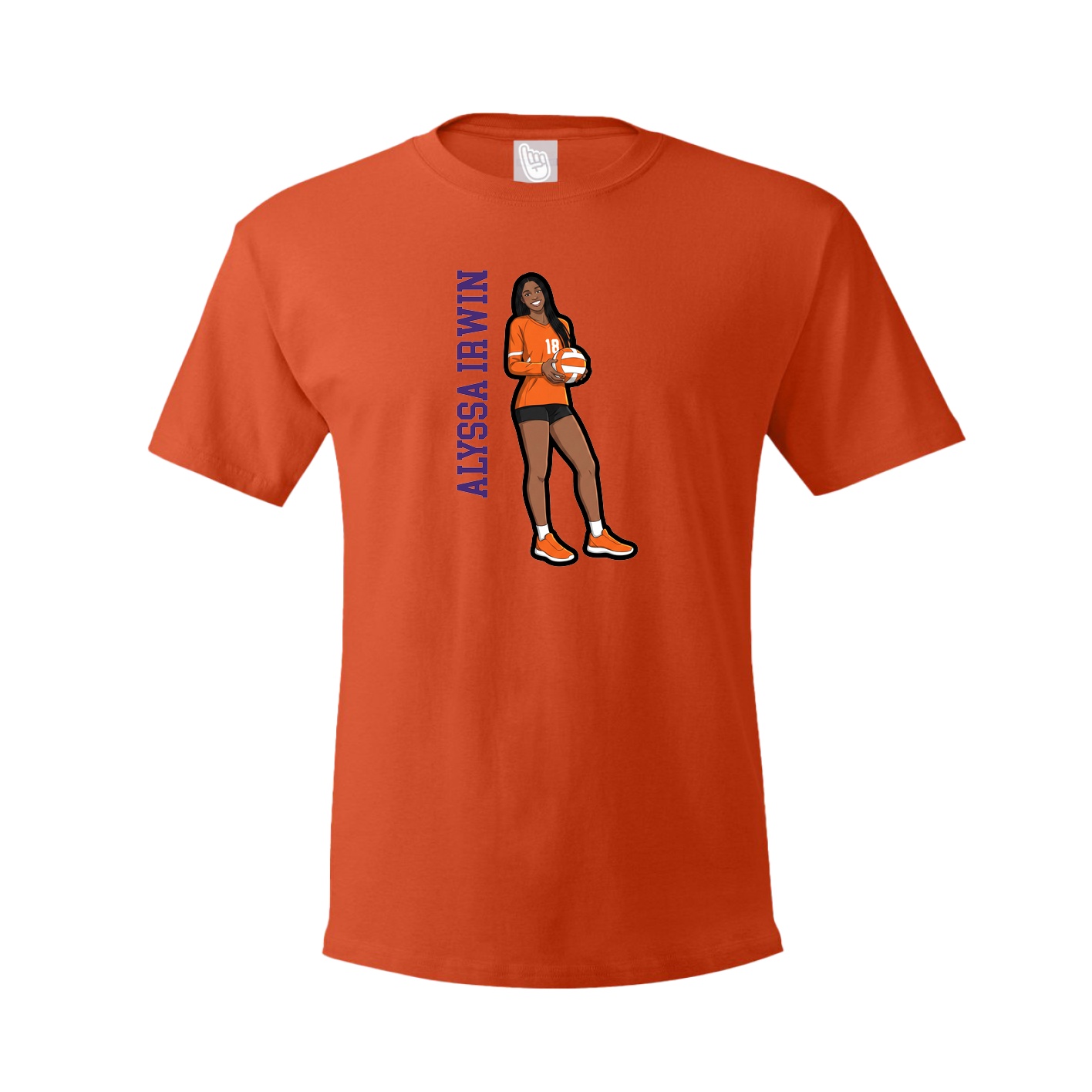 Tee — Name Vertical in Orange