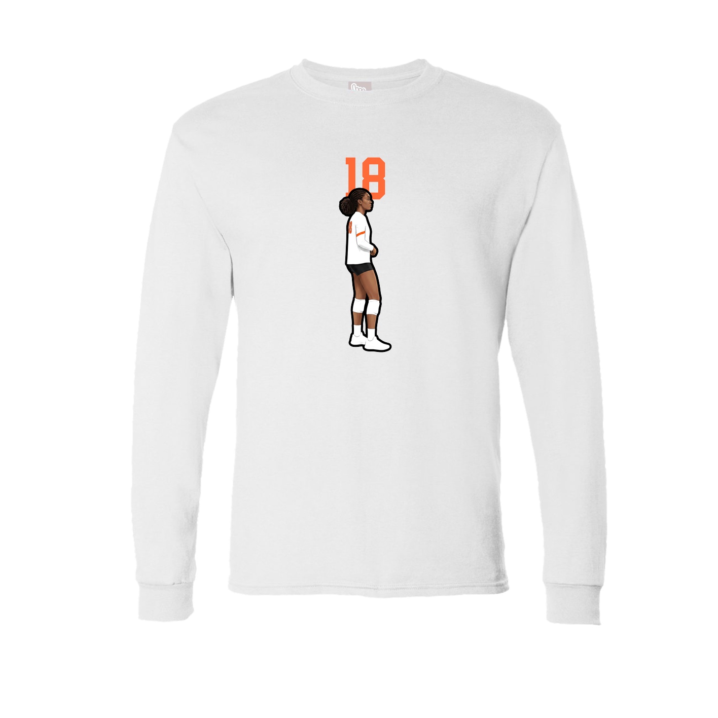 Long Sleeve Tee — Number Top in White
