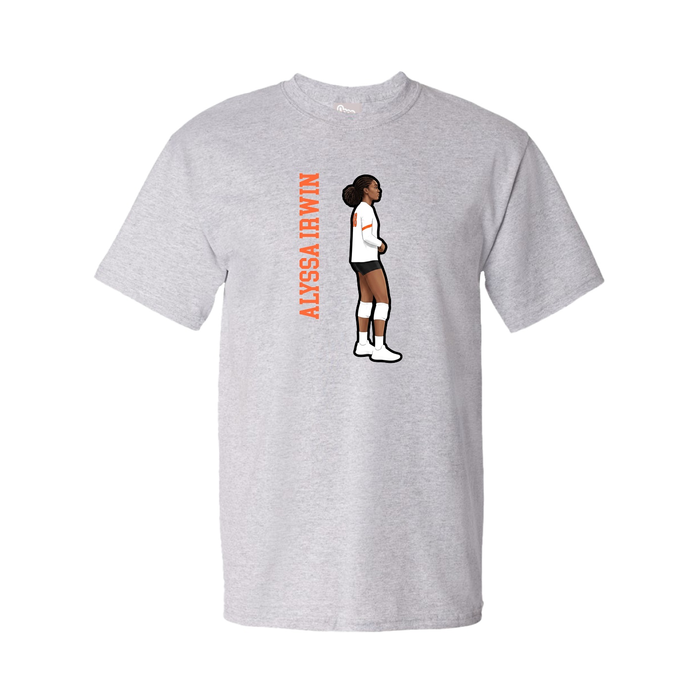 Youth Tee — Name Vertical in Grey