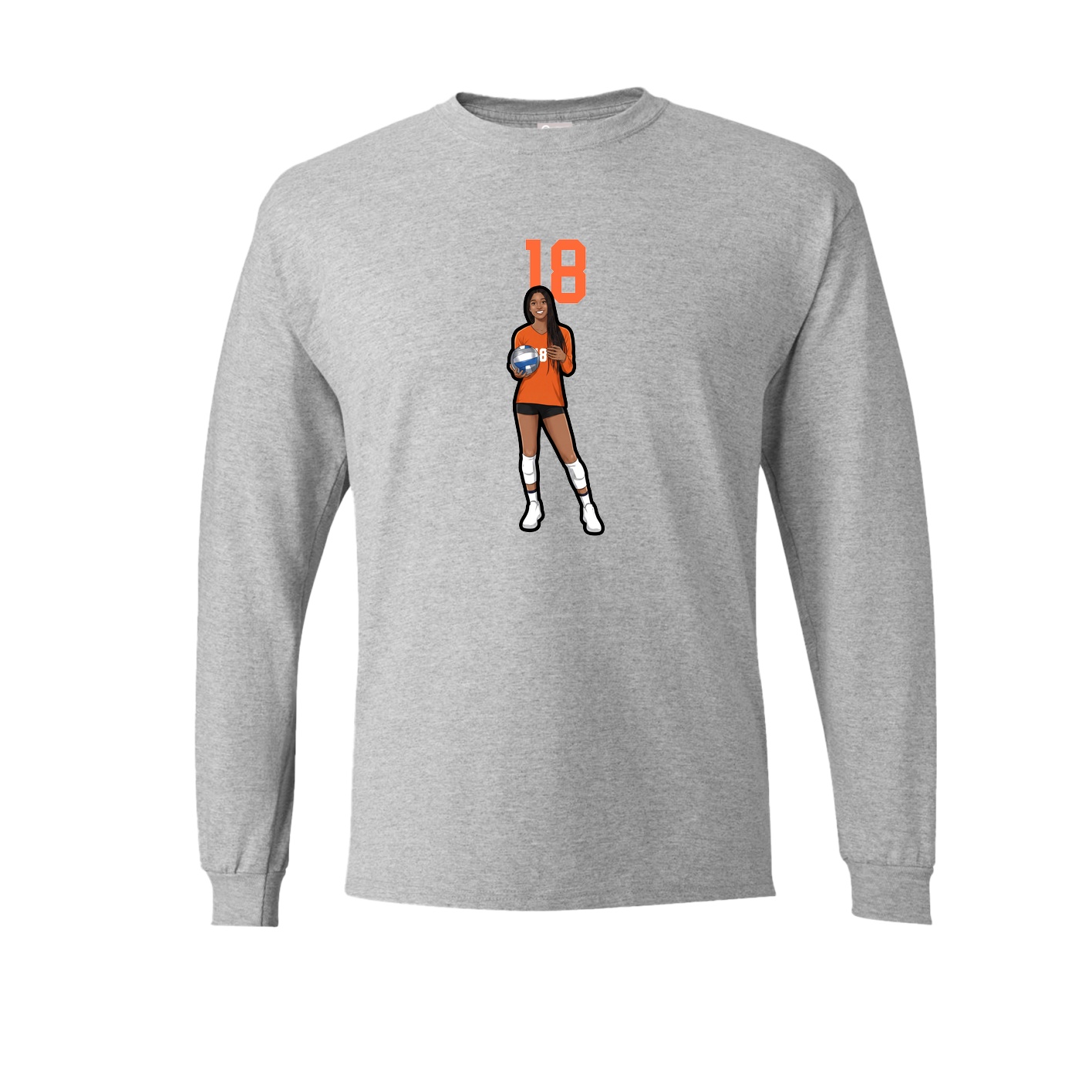 Long Sleeve Tee — Number Top in Grey