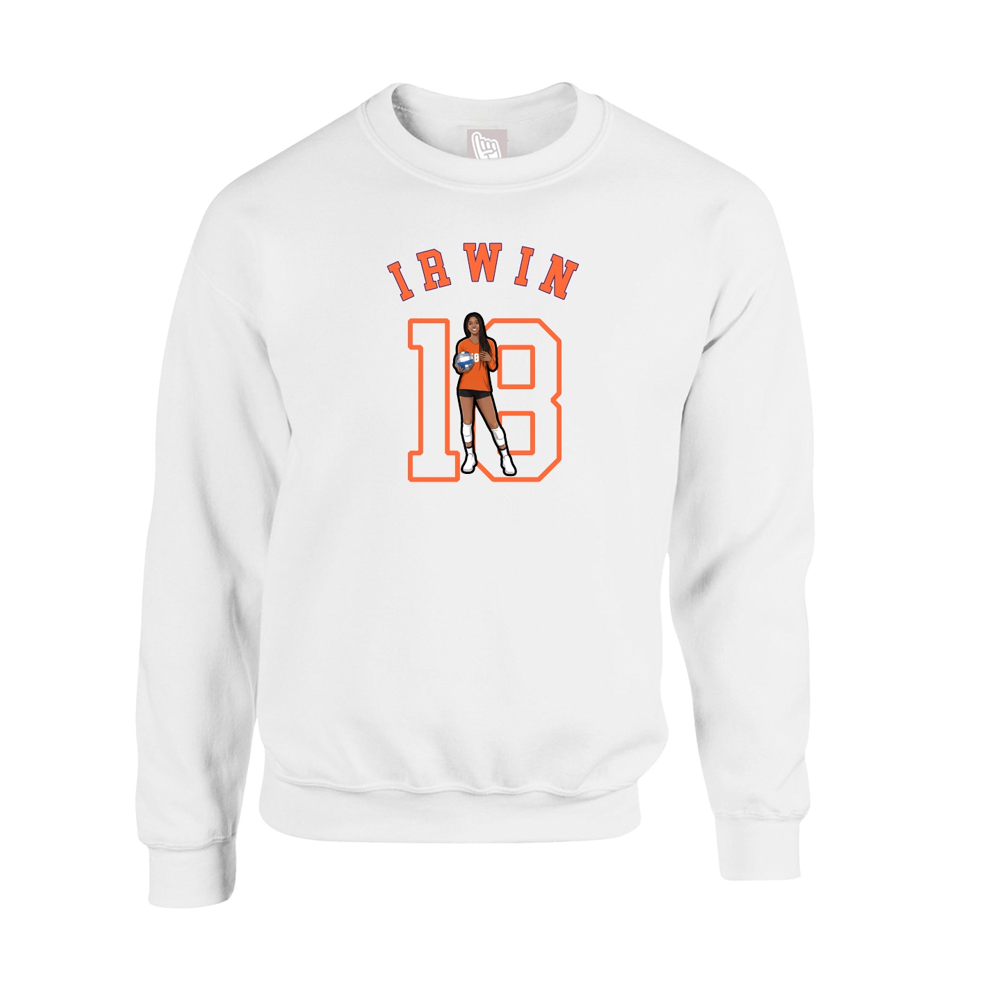 Fleece Crew — Shirsey Arch in White