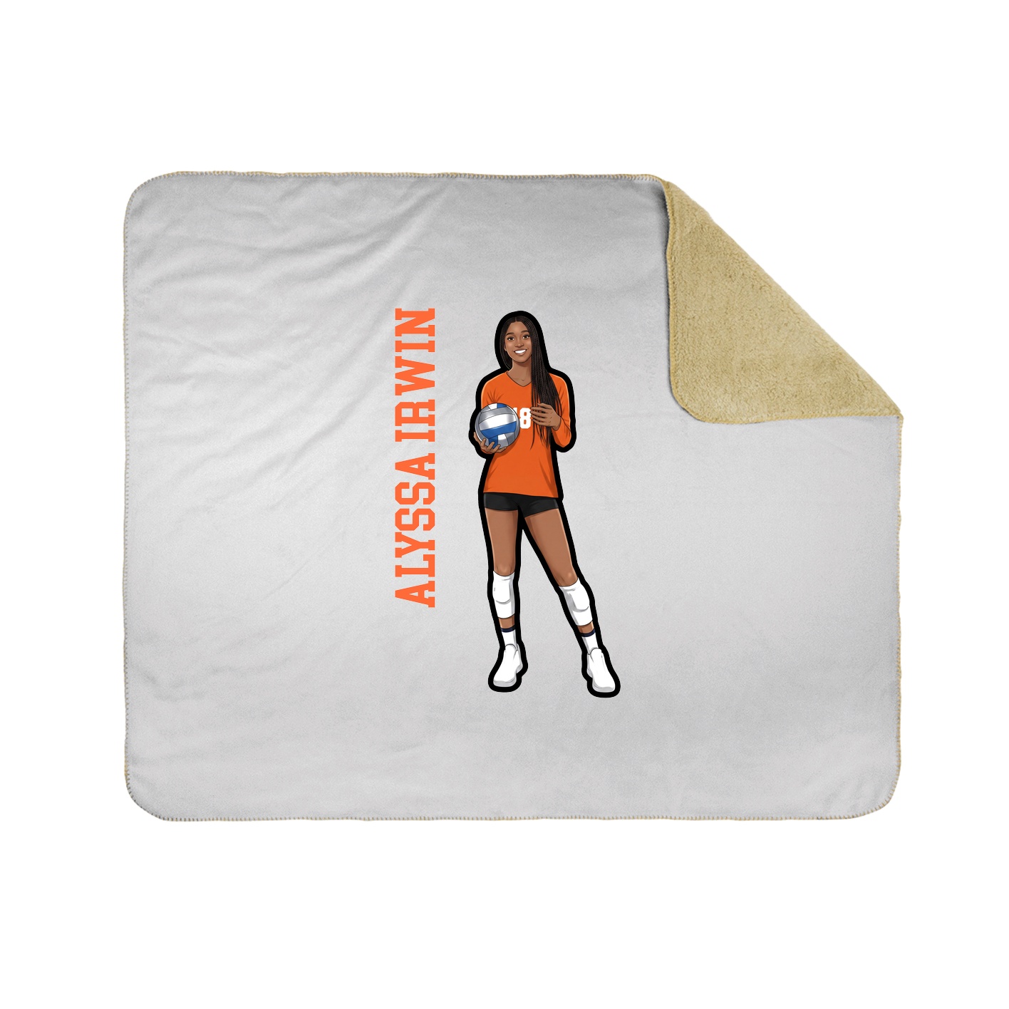 Throw Blanket — Name Vertical in White
