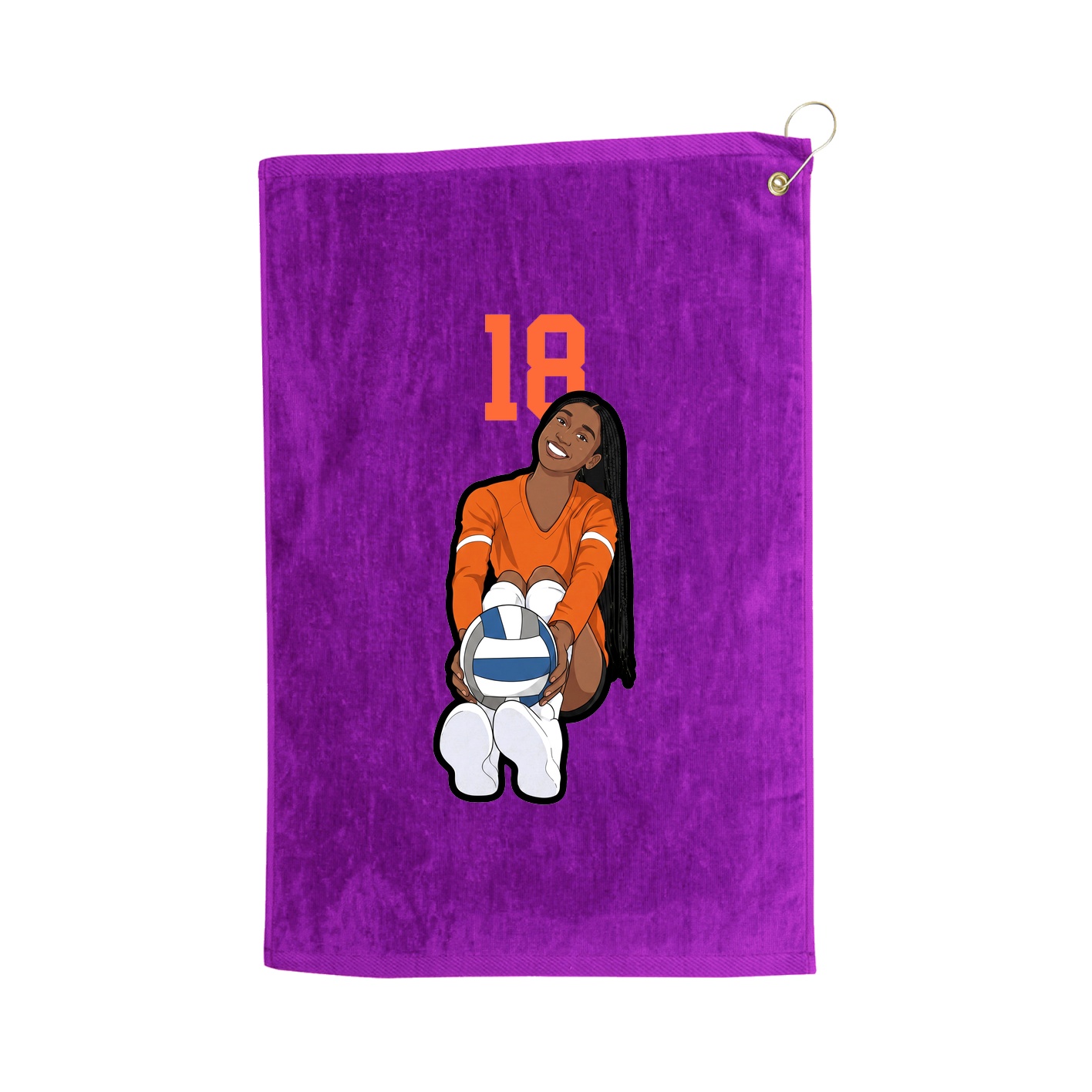 Golf Towel — Number Top in Purple