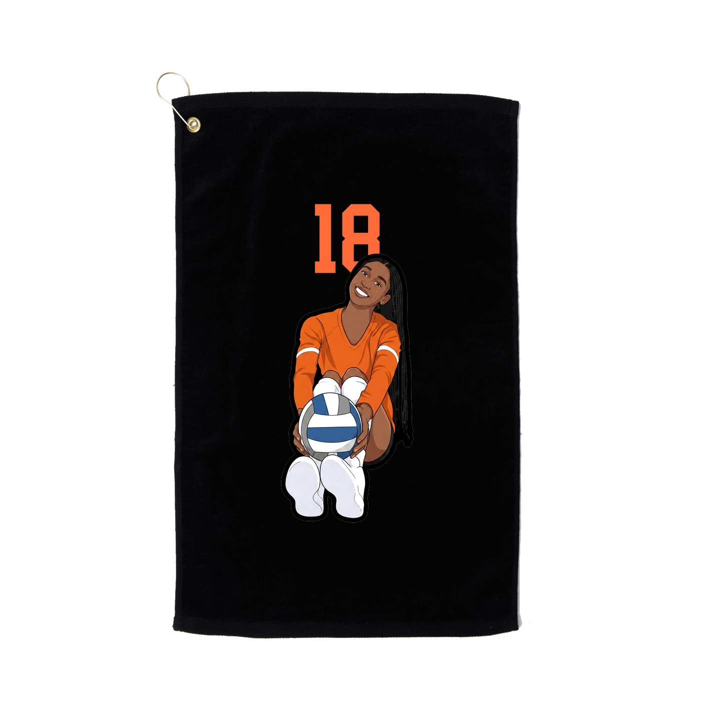 Golf Towel — Number Top in Black