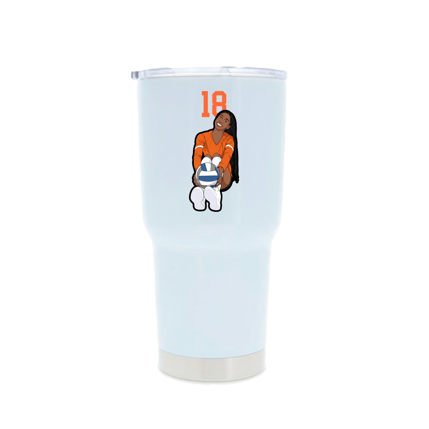 30oz Stainless Steel Tumbler — Number Top in White