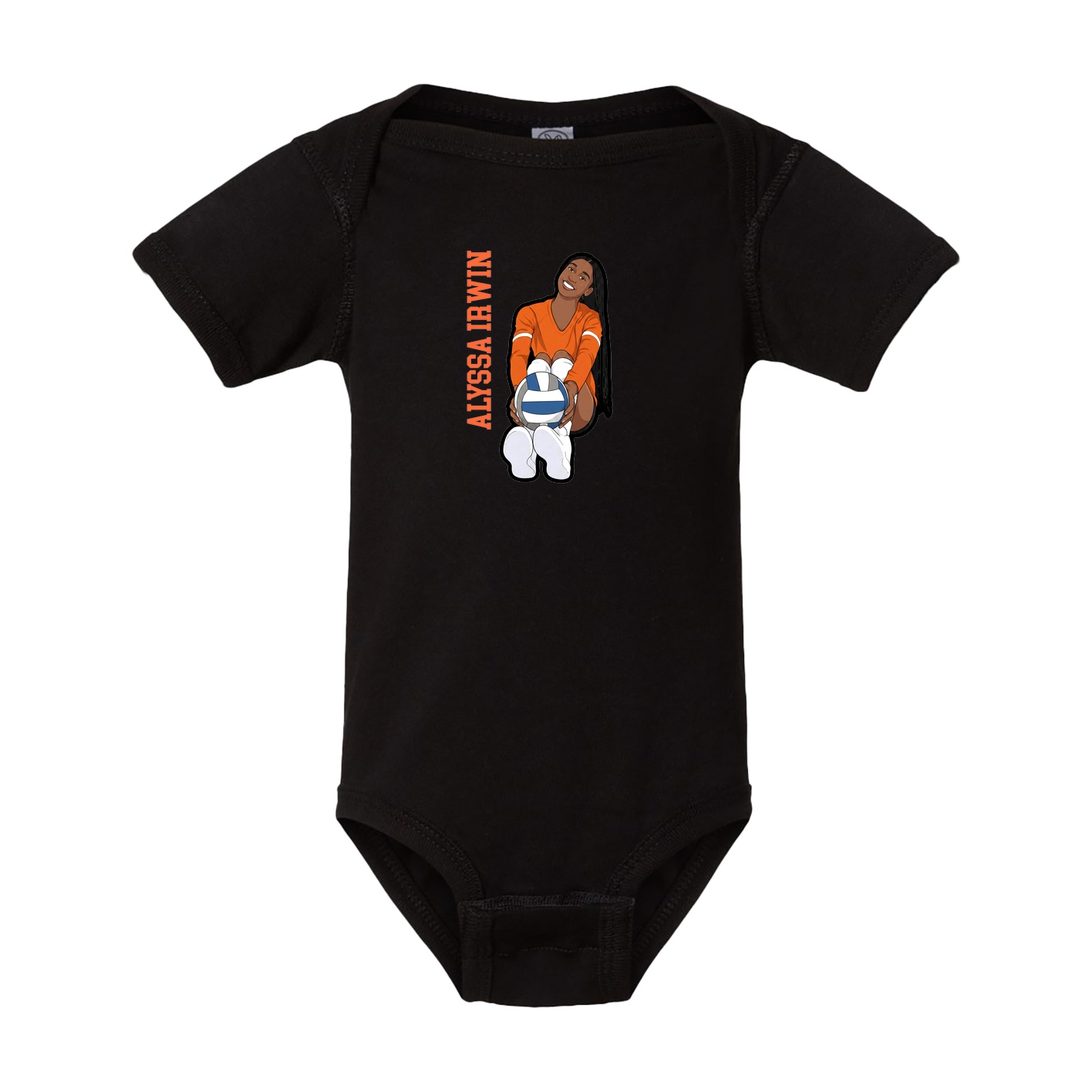 Baby Onesie — Name Vertical in Black