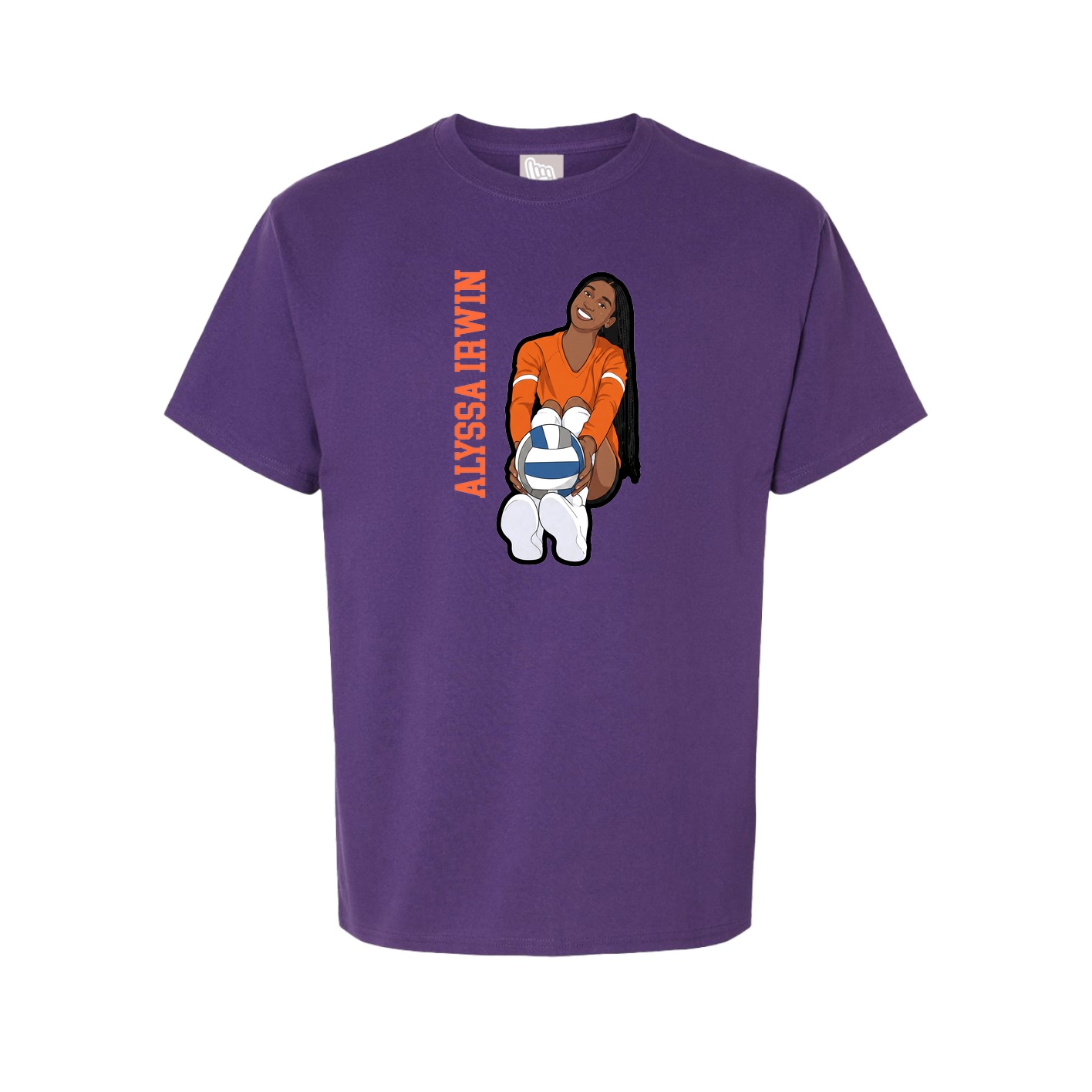 Youth Tee — Name Vertical in Purple