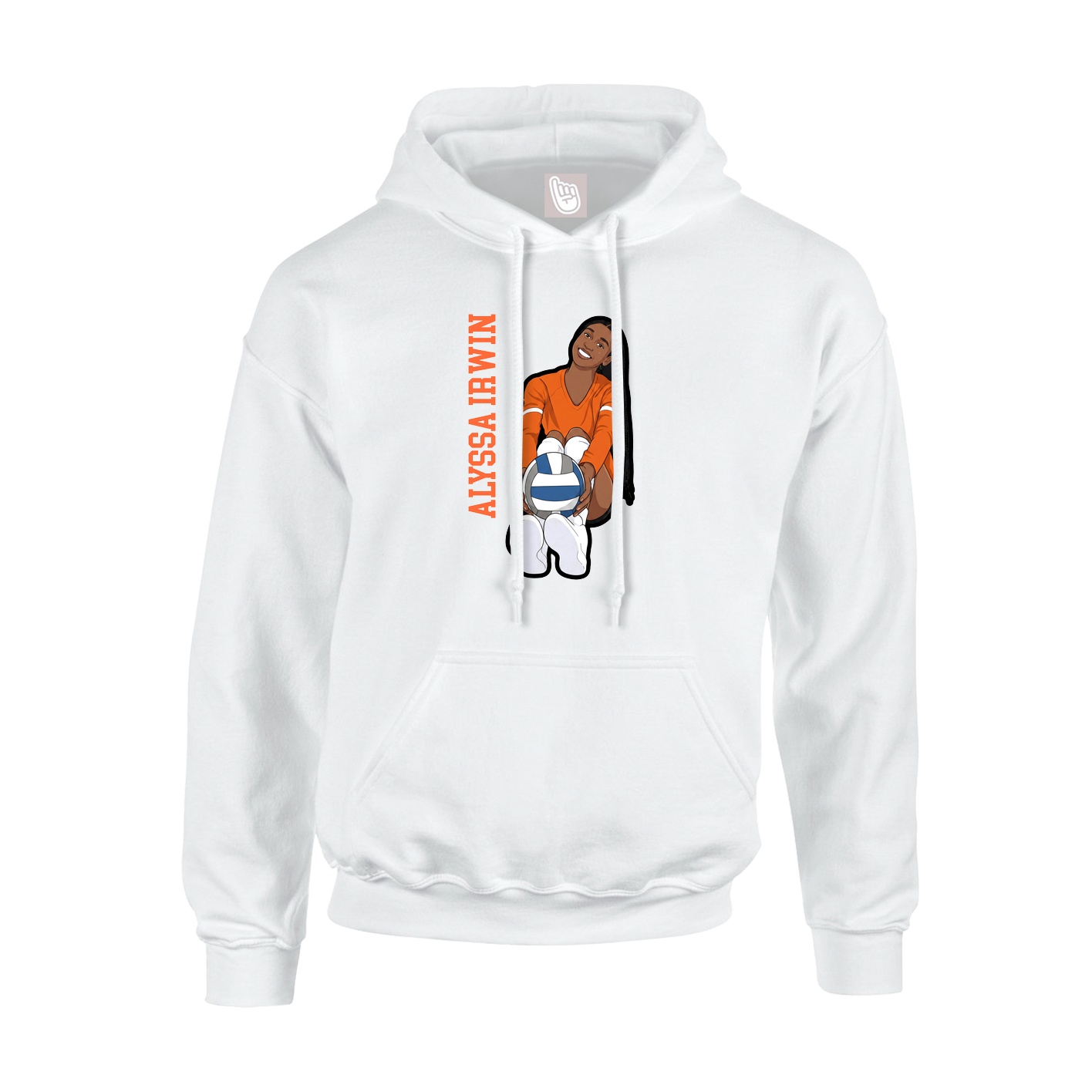Hoodie — Name Vertical in White
