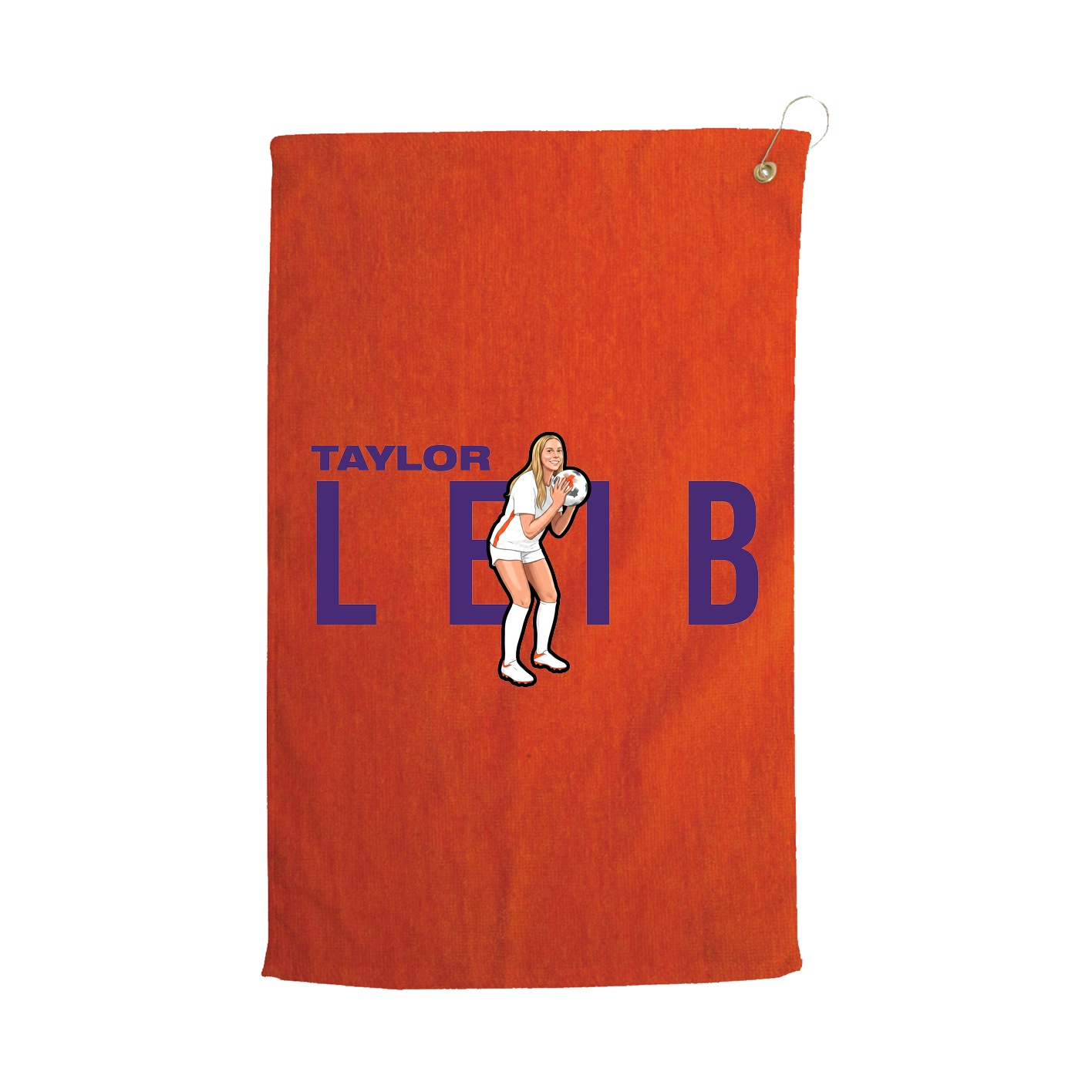 Golf Towel — Player Name in Orange