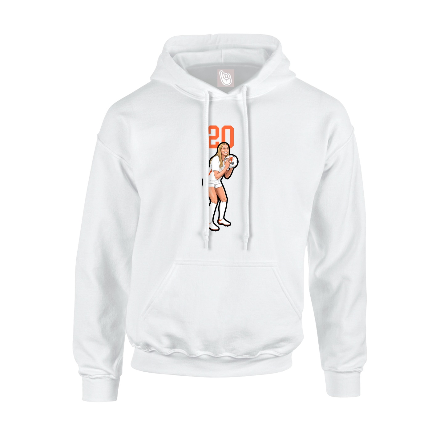 Hoodie — Number Top in White