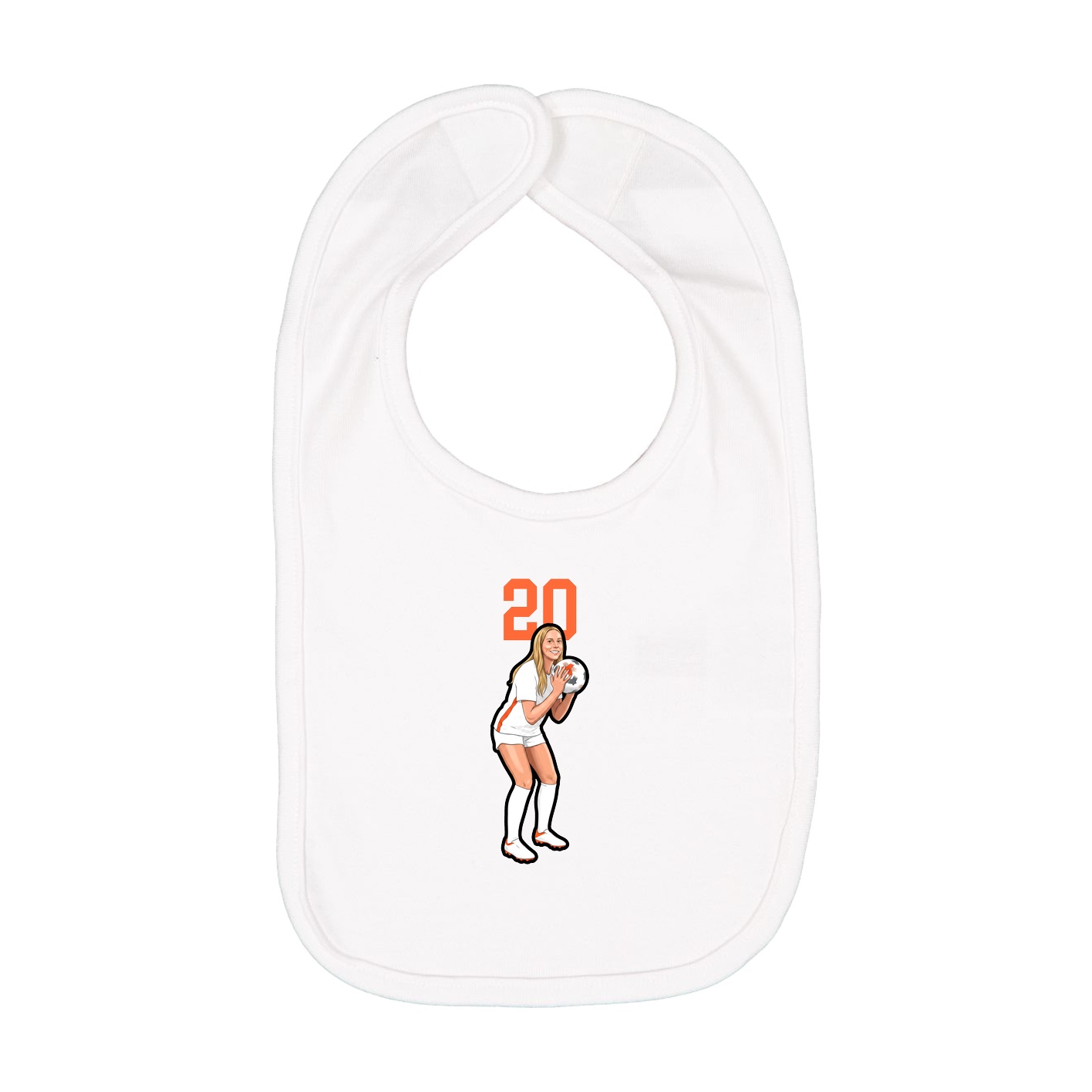 Infant Bib — Number Top in White