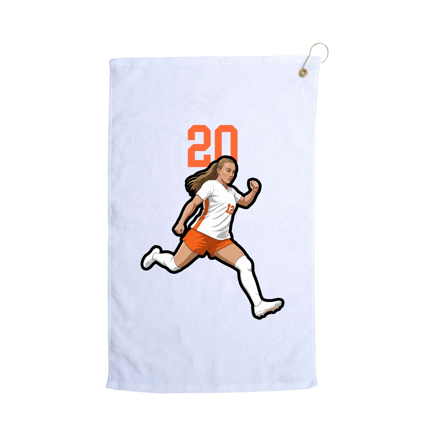 Golf Towel — Number Top in White