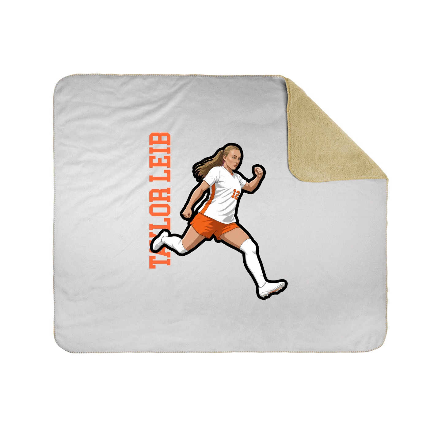 Throw Blanket — Name Vertical in White