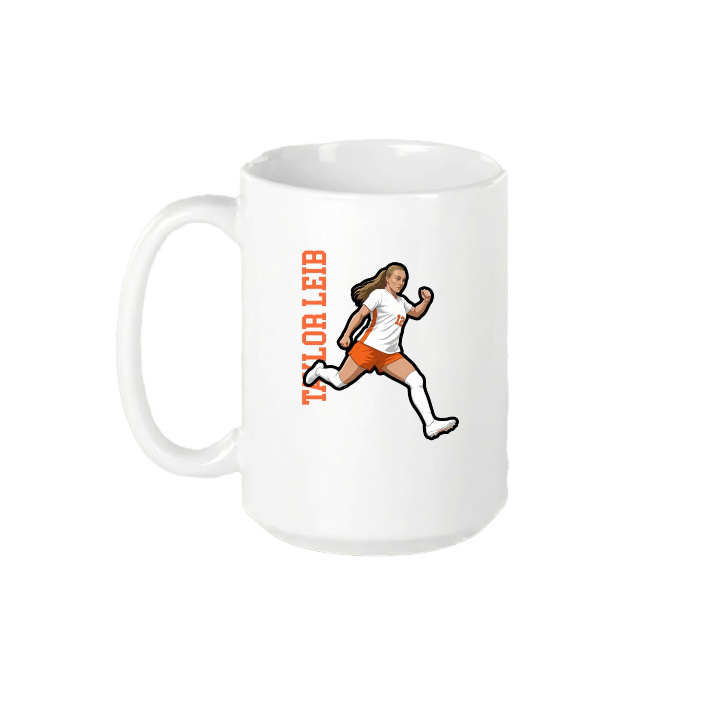 15oz Coffee Mug — Name Vertical in White