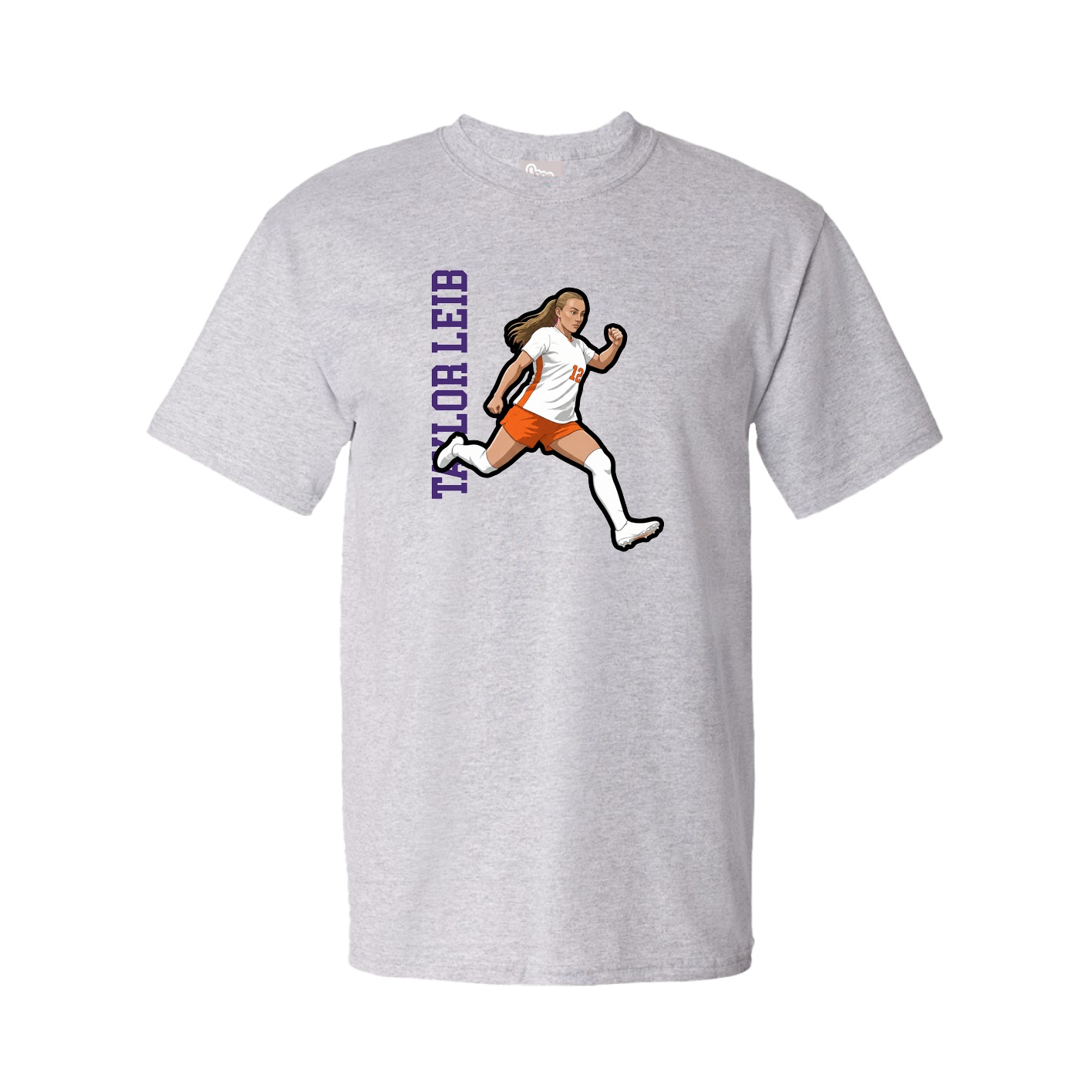 Tee — Name Vertical in Grey