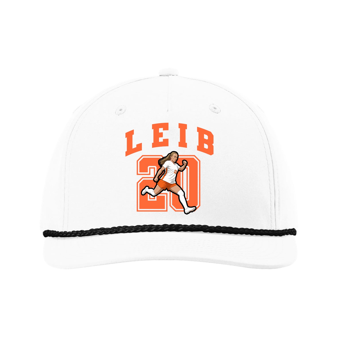 Five-Panel Classic Rope Cap — Number in White