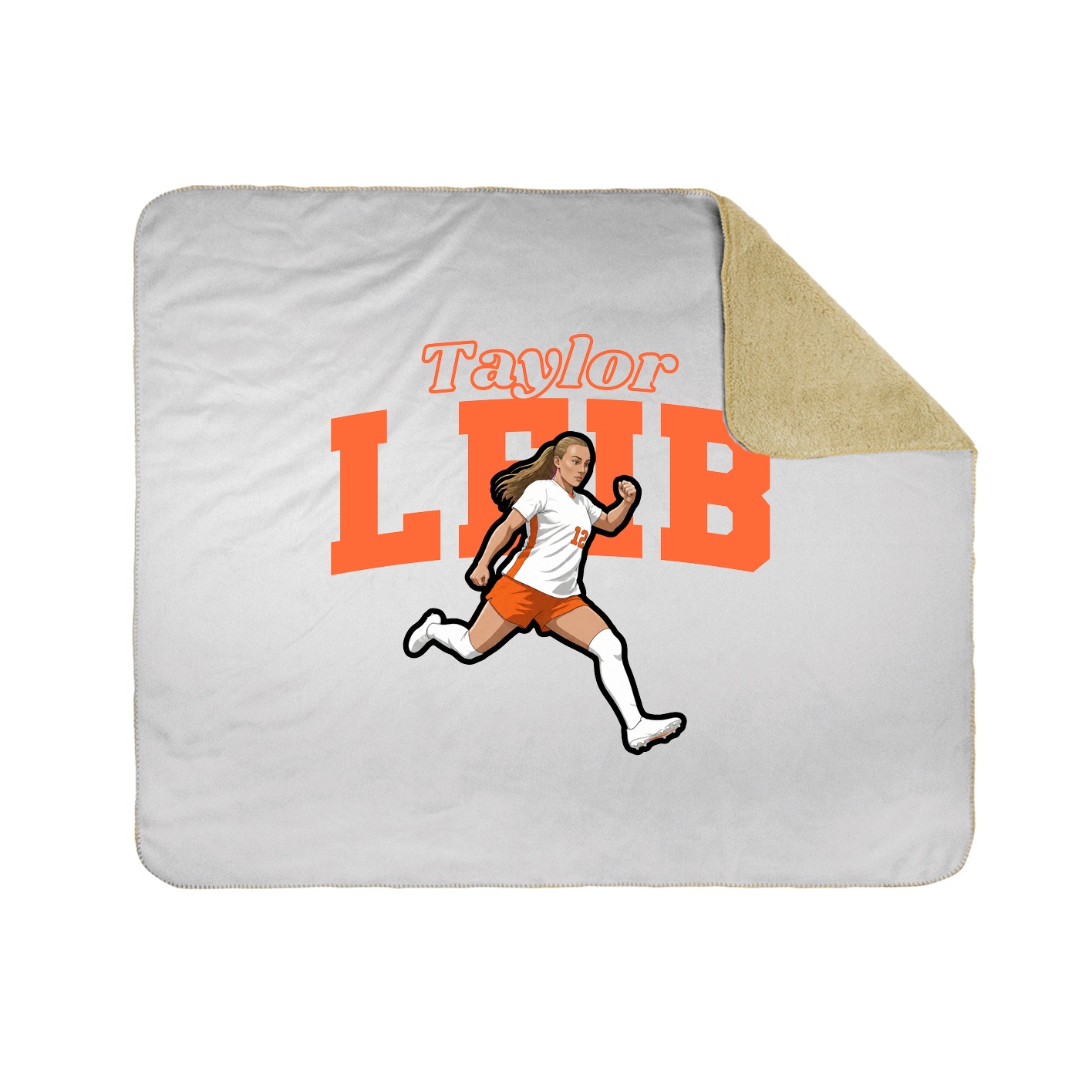 Throw Blanket — Name Arch in White
