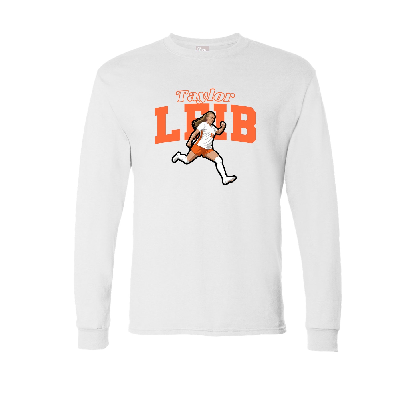 Long Sleeve Tee — Name Arch in White