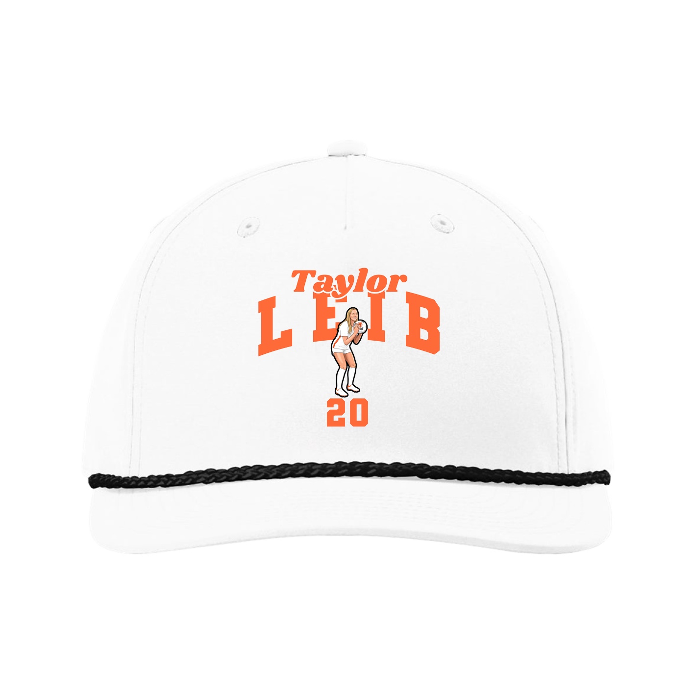 Five-Panel Classic Rope Cap — Signature Arch in White