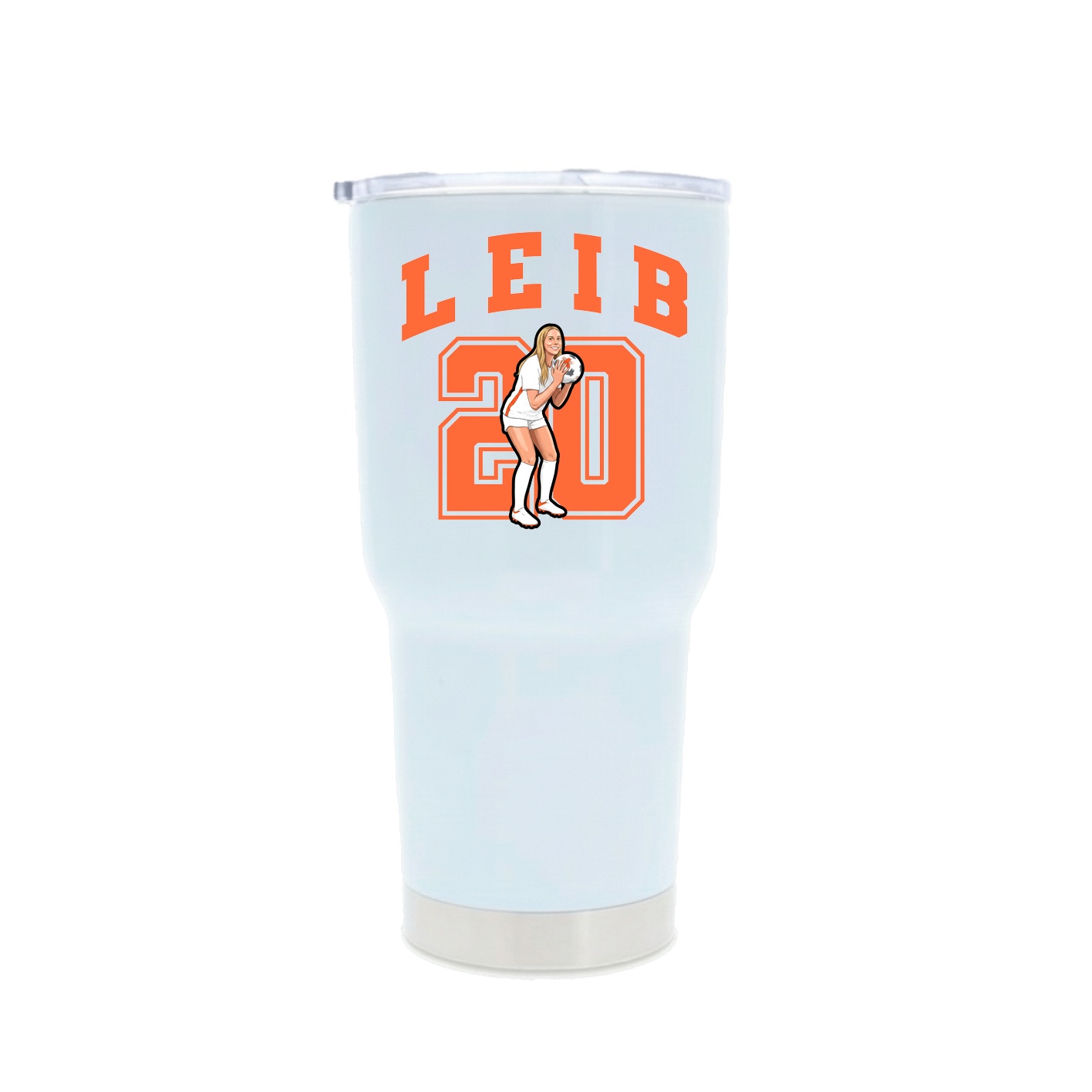 30oz Stainless Steel Tumbler — Number in White