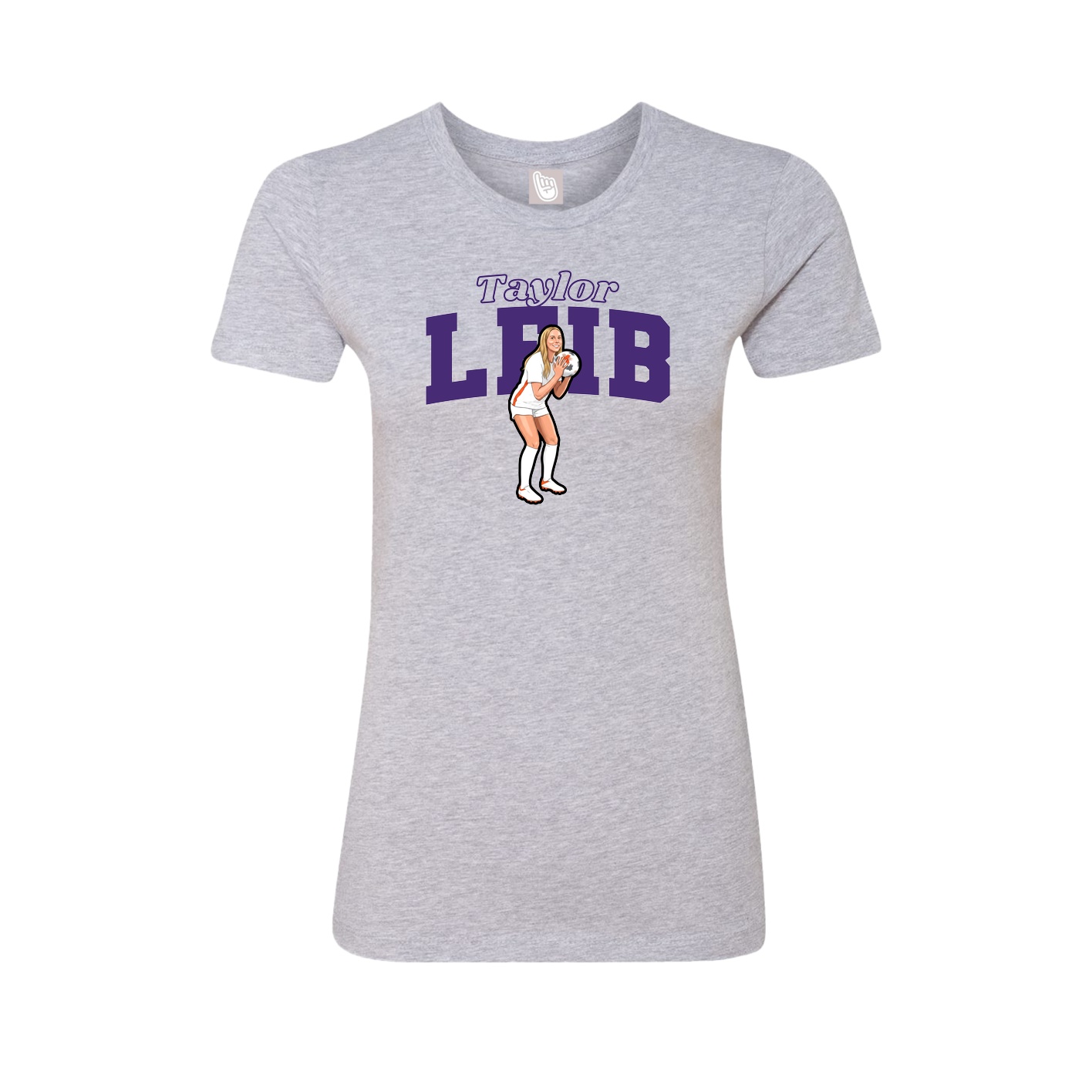 Fitted Women's Tee — Name Arch in Grey