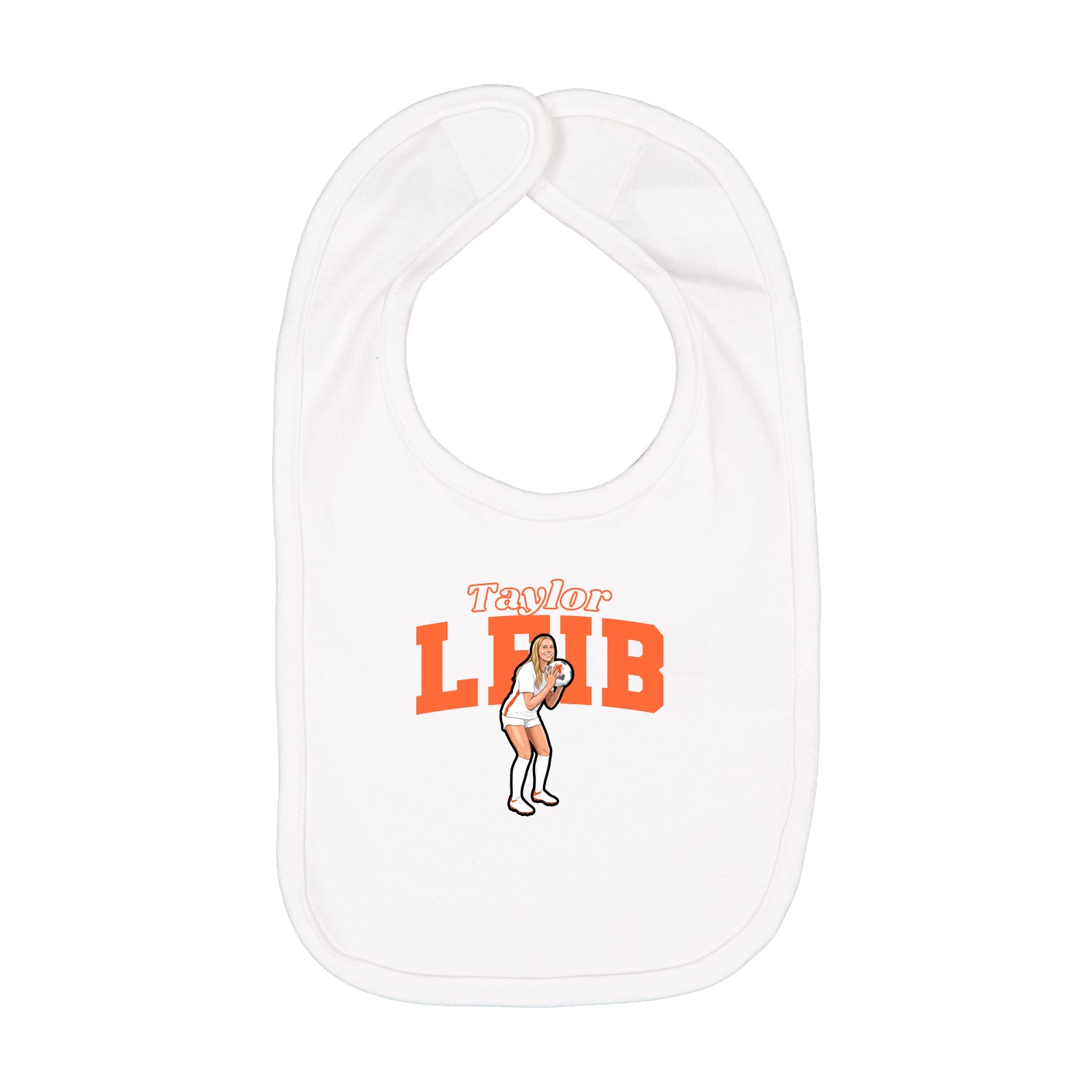 Infant Bib — Name Arch in White