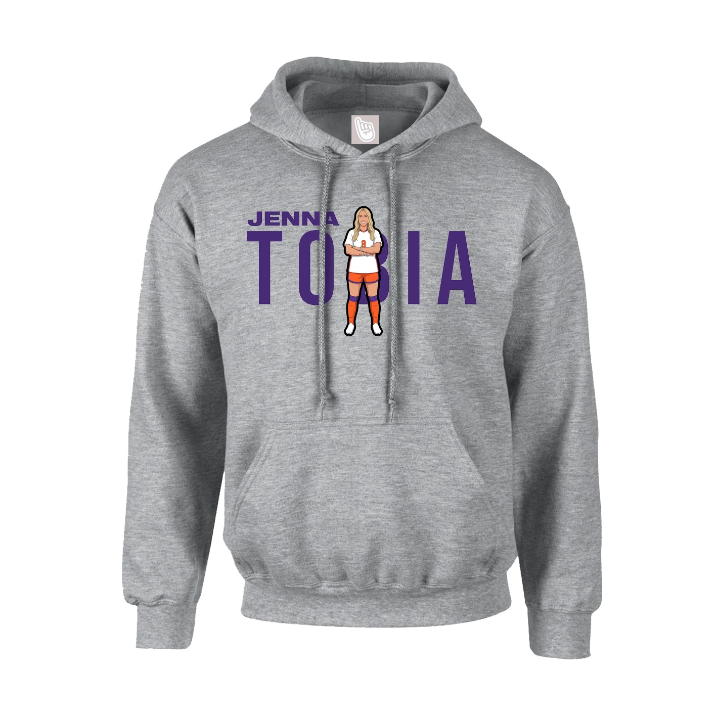 Hoodie — Player Name in Grey