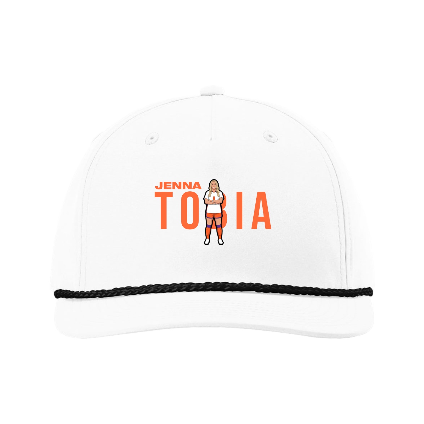 Five-Panel Classic Rope Cap — Player Name in White