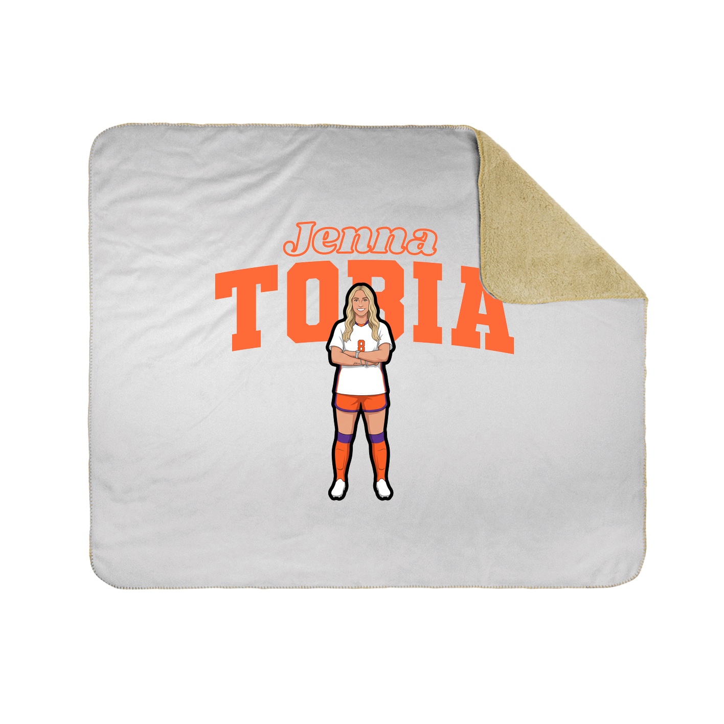 Throw Blanket — Name Arch in White