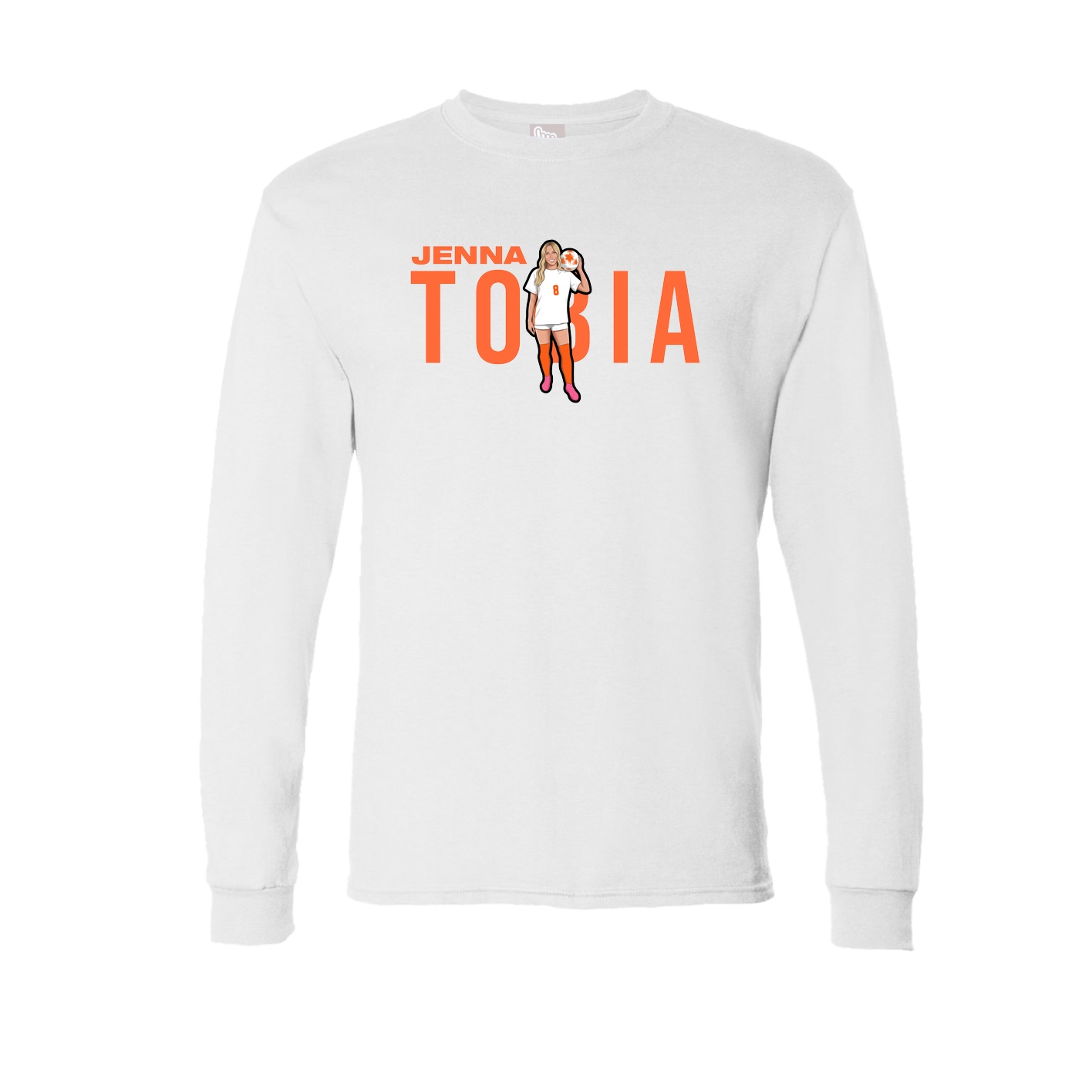 Long Sleeve Tee — Player Name in White