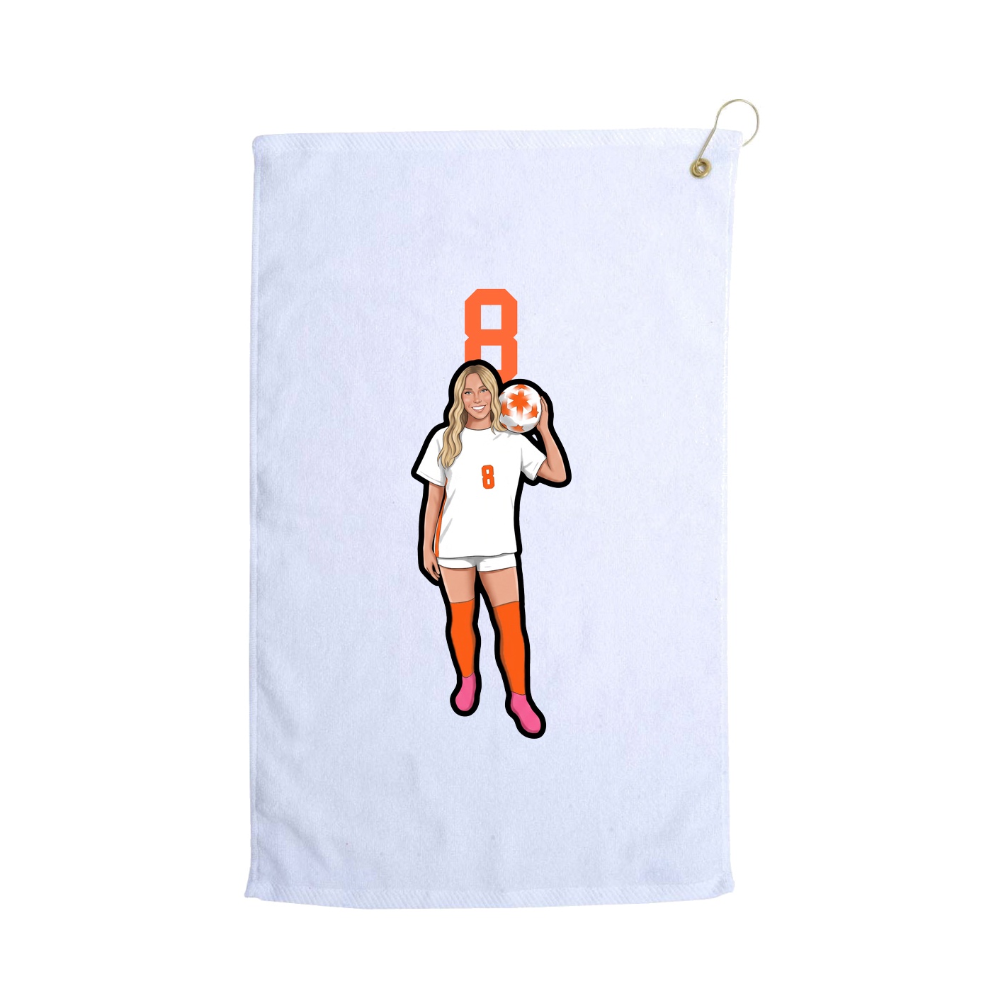 Golf Towel — Number Top in White