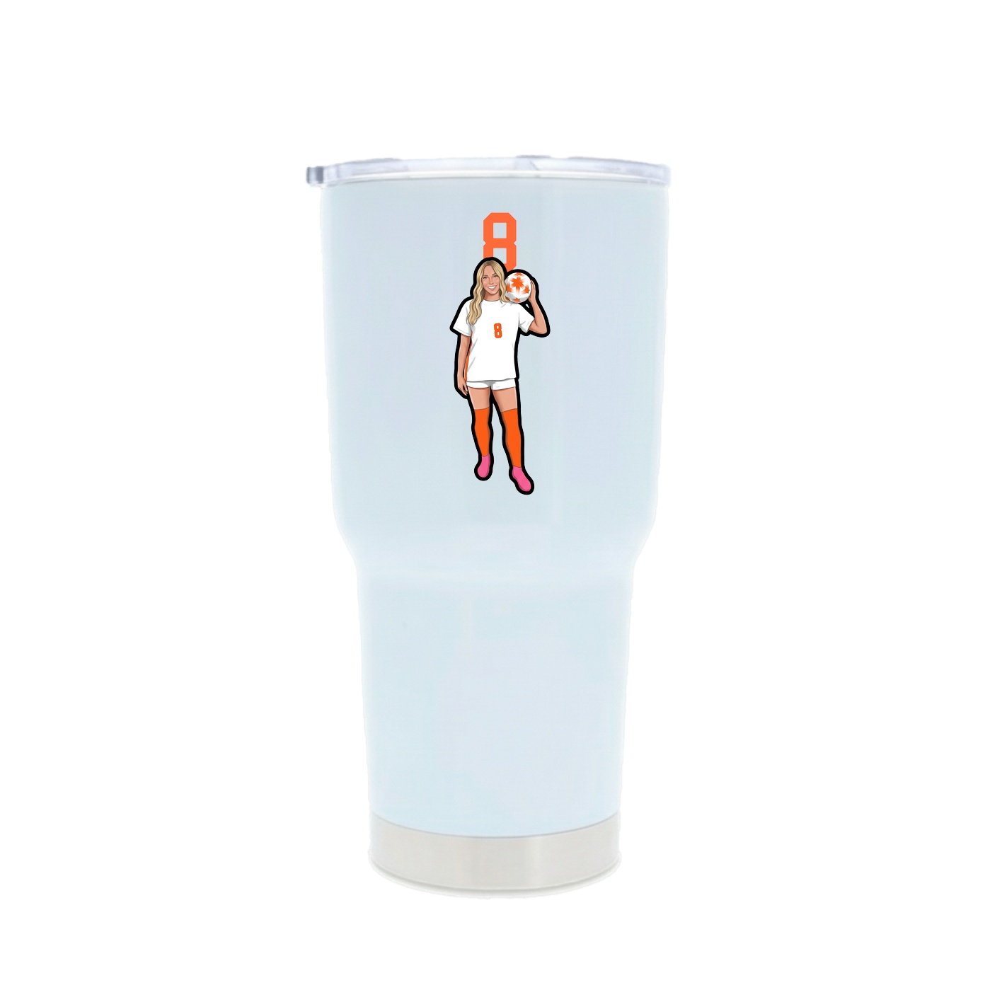 30oz Stainless Steel Tumbler — Number Top in White