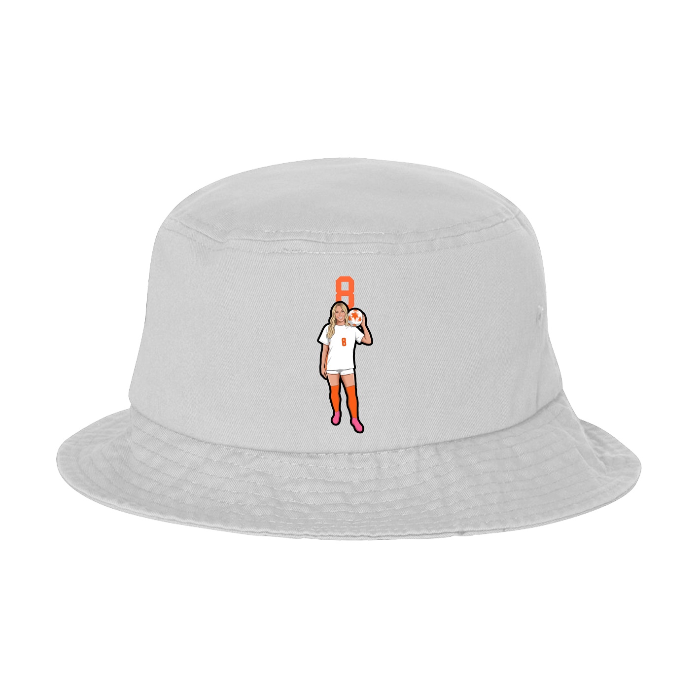 Bucket Cap — Number Top in White