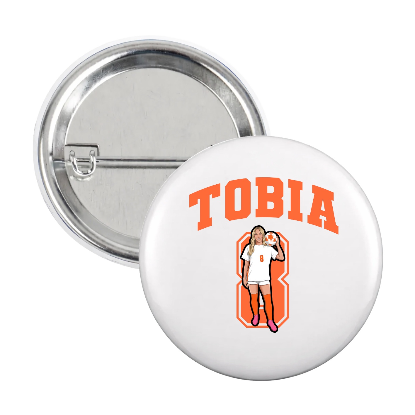 Game Day Button — Number in White